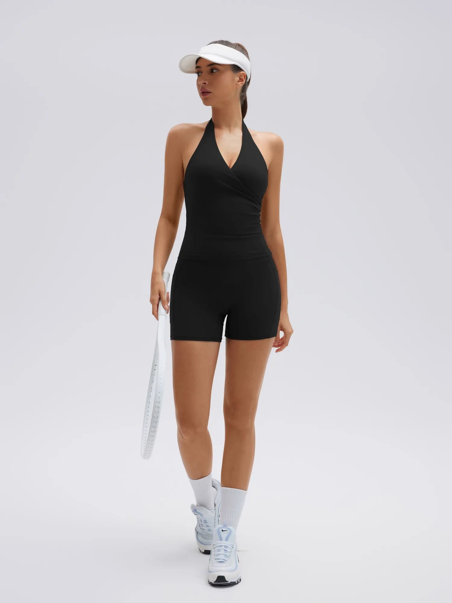 Padded Halter Open Back 2 Piece Workout Sets