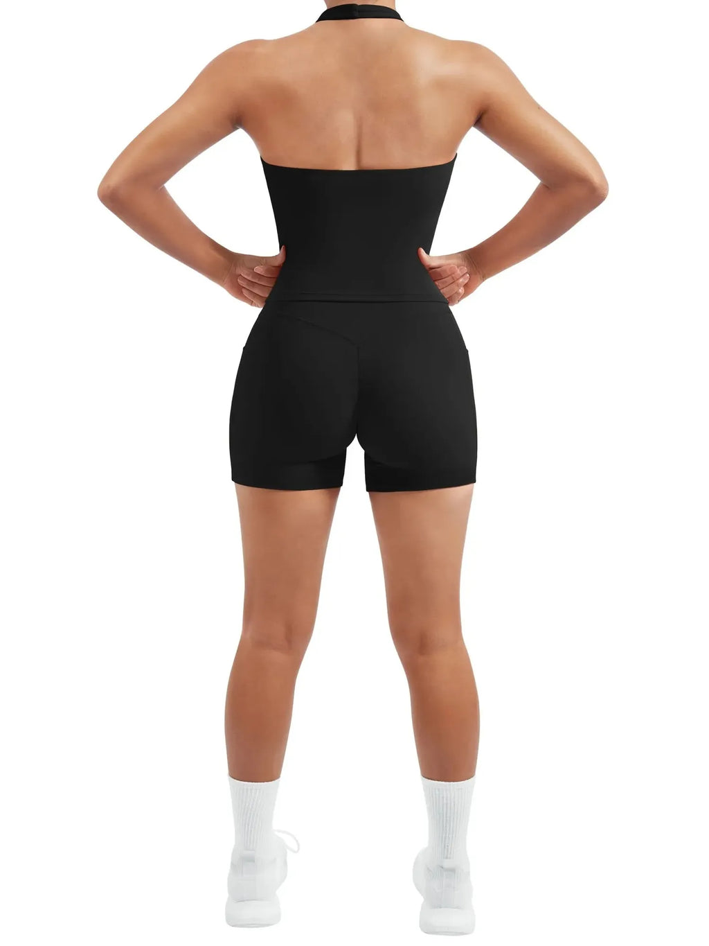 Padded Halter Open Back 2 Piece Workout Sets