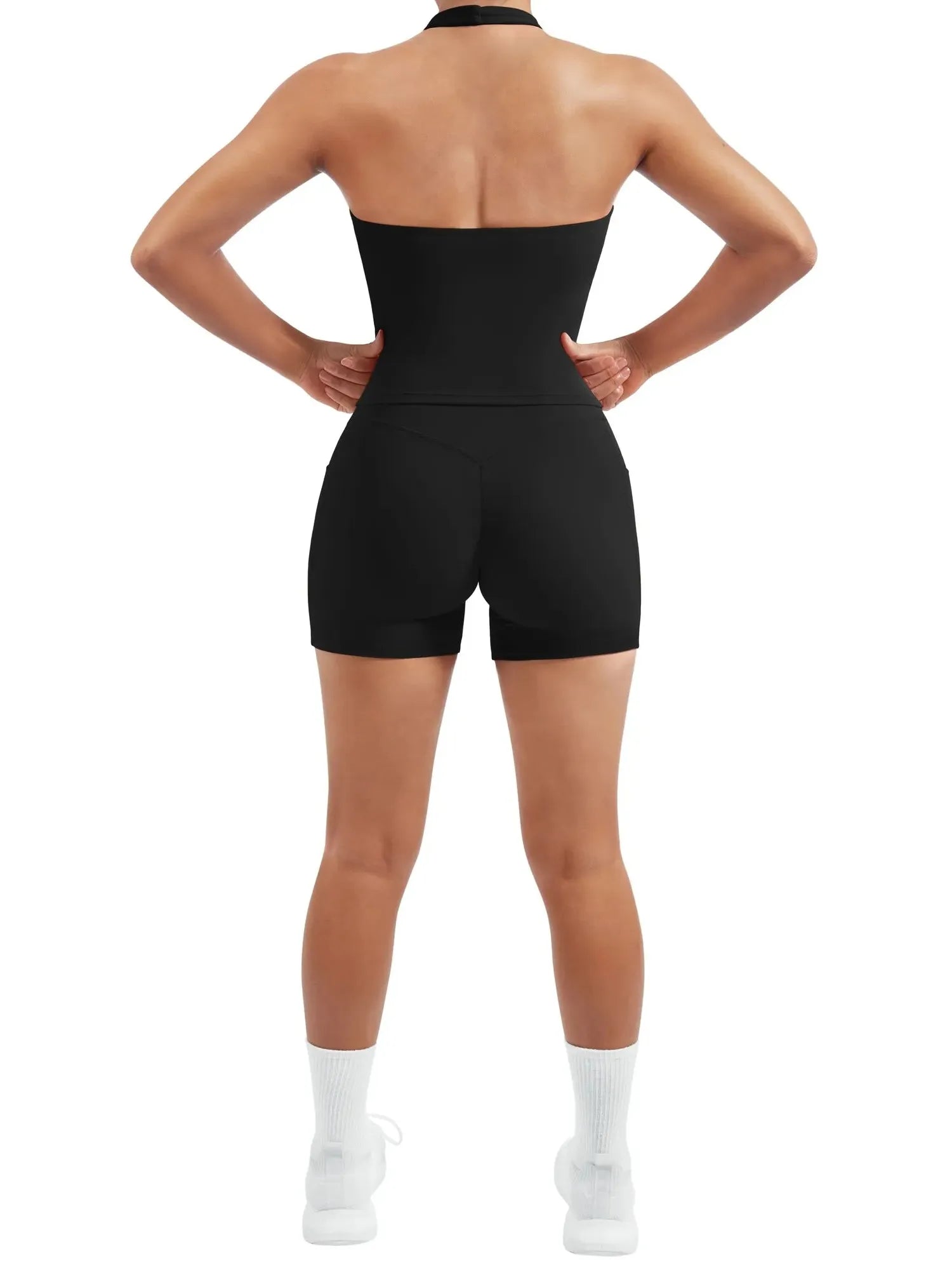 Padded Halter Open Back 2 Piece Workout Sets