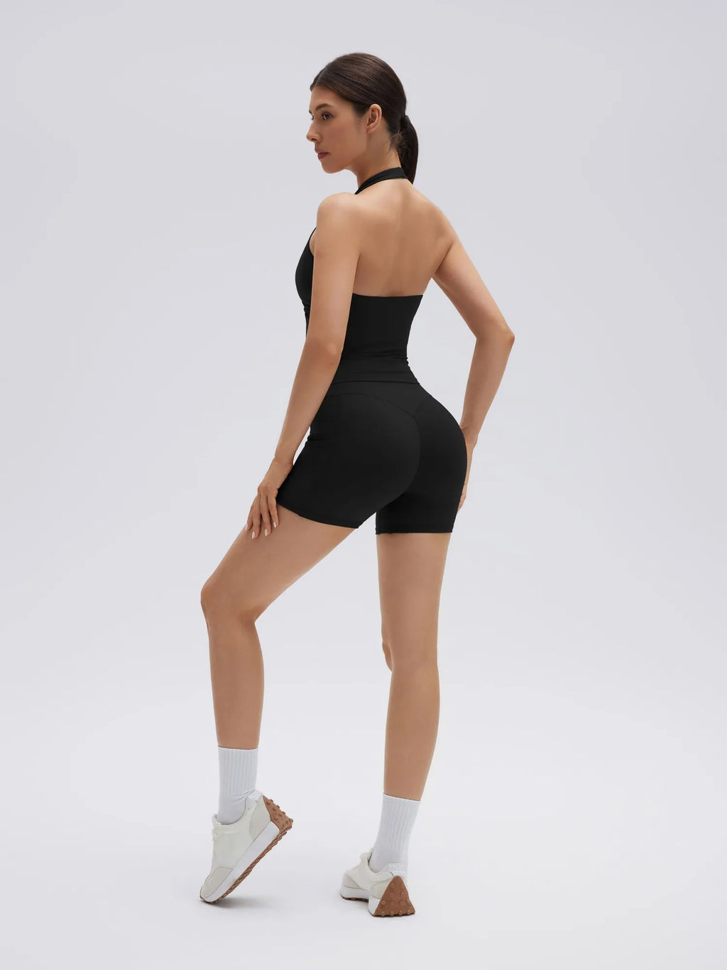 Padded Halter Open Back 2 Piece Workout Sets