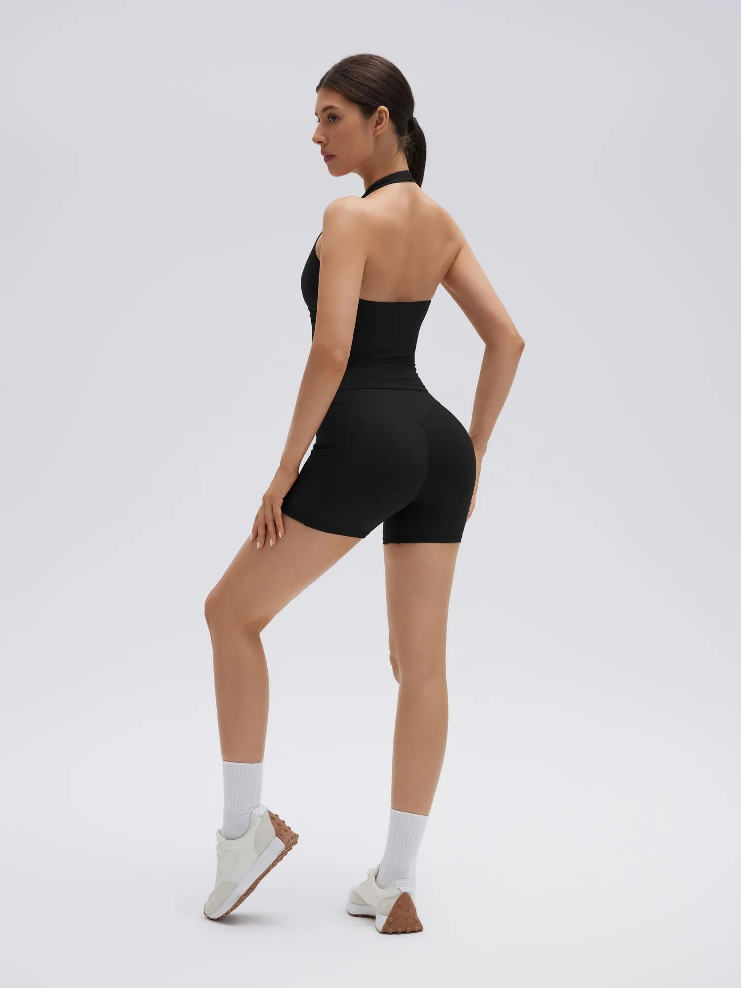 Padded Halter Open Back 2 Piece Workout Sets
