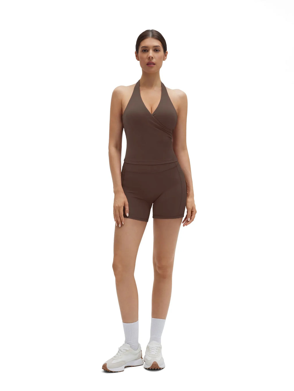 Padded Halter Open Back 2 Piece Workout Sets