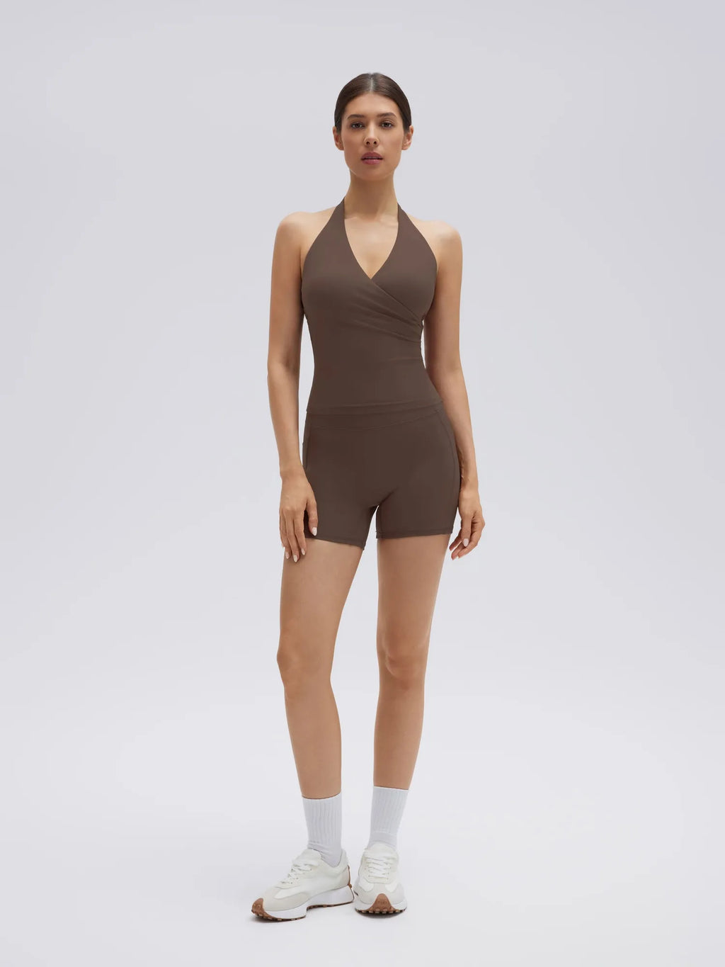 Padded Halter Open Back 2 Piece Workout Sets