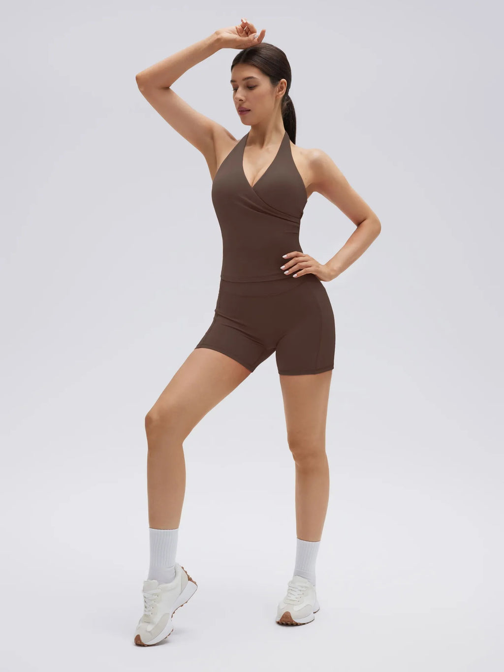 Padded Halter Open Back 2 Piece Workout Sets