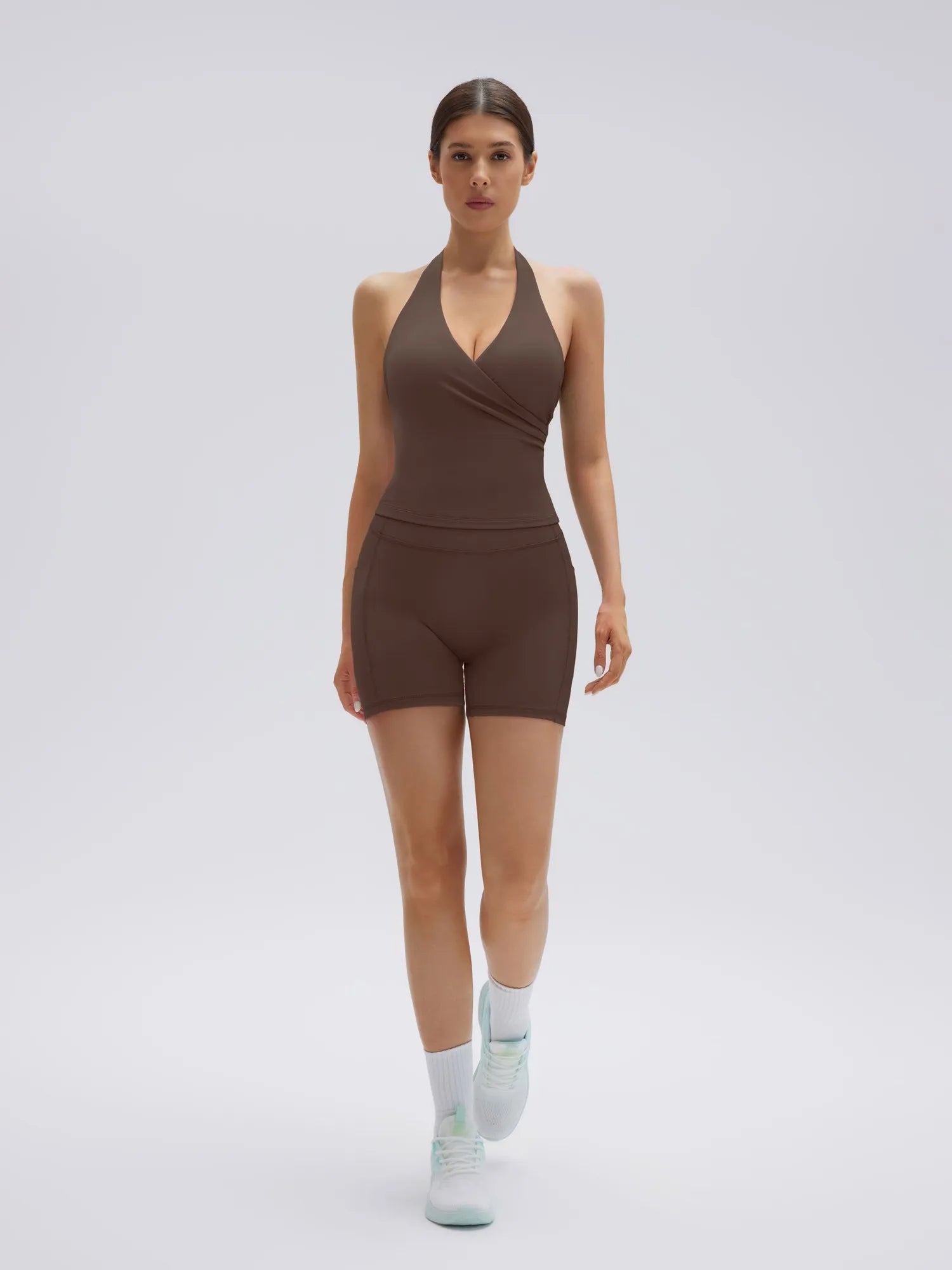 Padded Halter Open Back 2 Piece Workout Sets