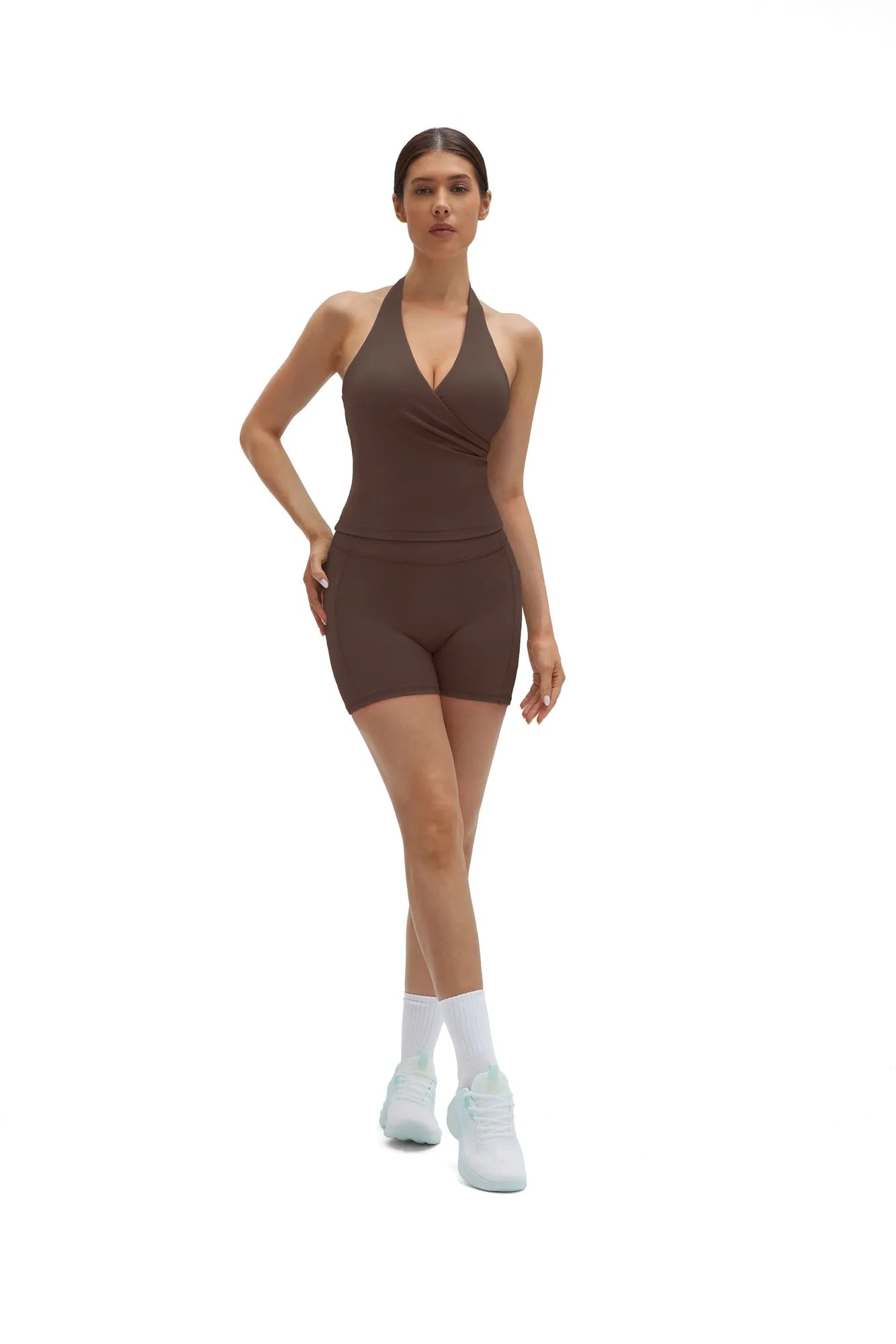 Padded Halter Open Back 2 Piece Workout Sets