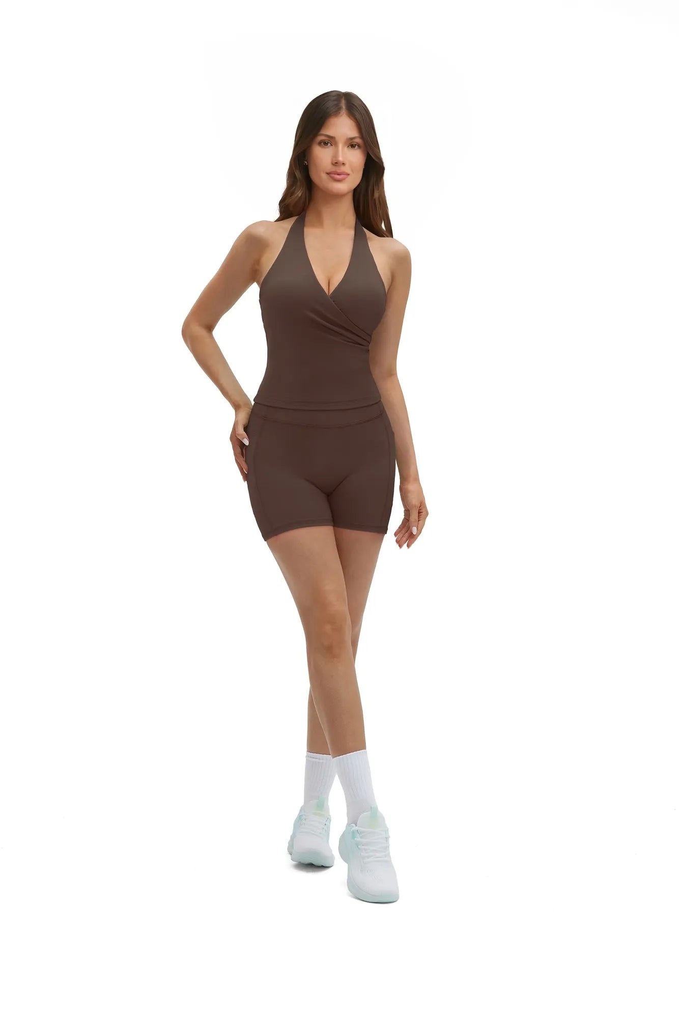 Padded Halter Open Back 2 Piece Workout Sets