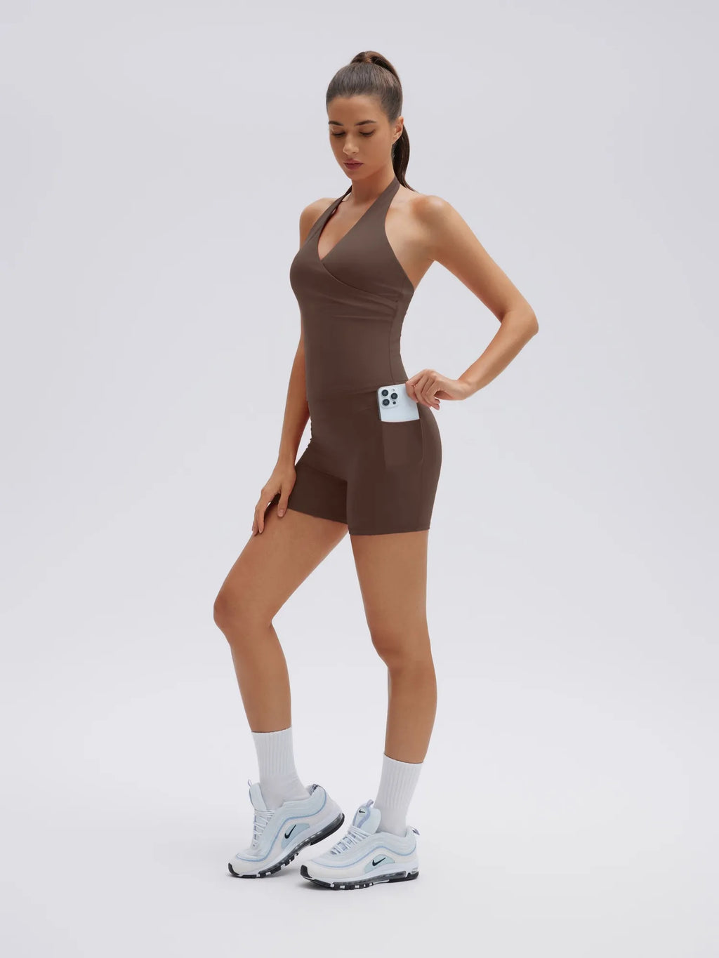 Padded Halter Open Back 2 Piece Workout Sets