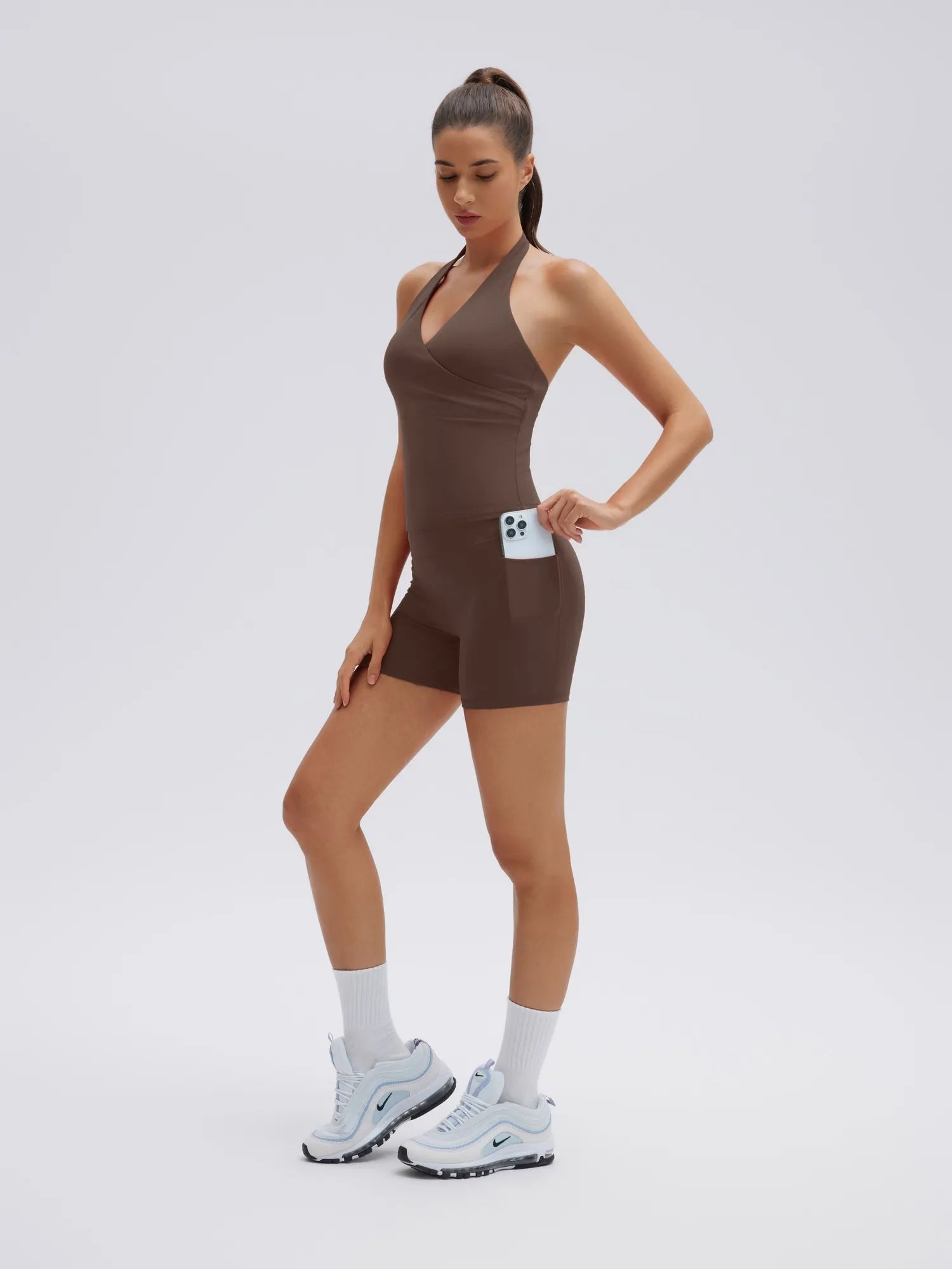 Padded Halter Open Back 2 Piece Workout Sets