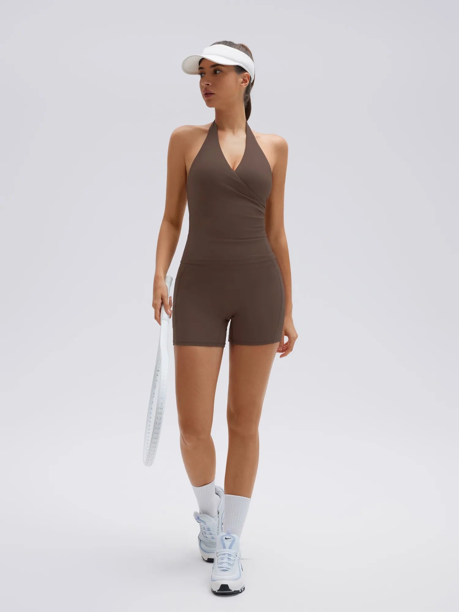 Padded Halter Open Back 2 Piece Workout Sets