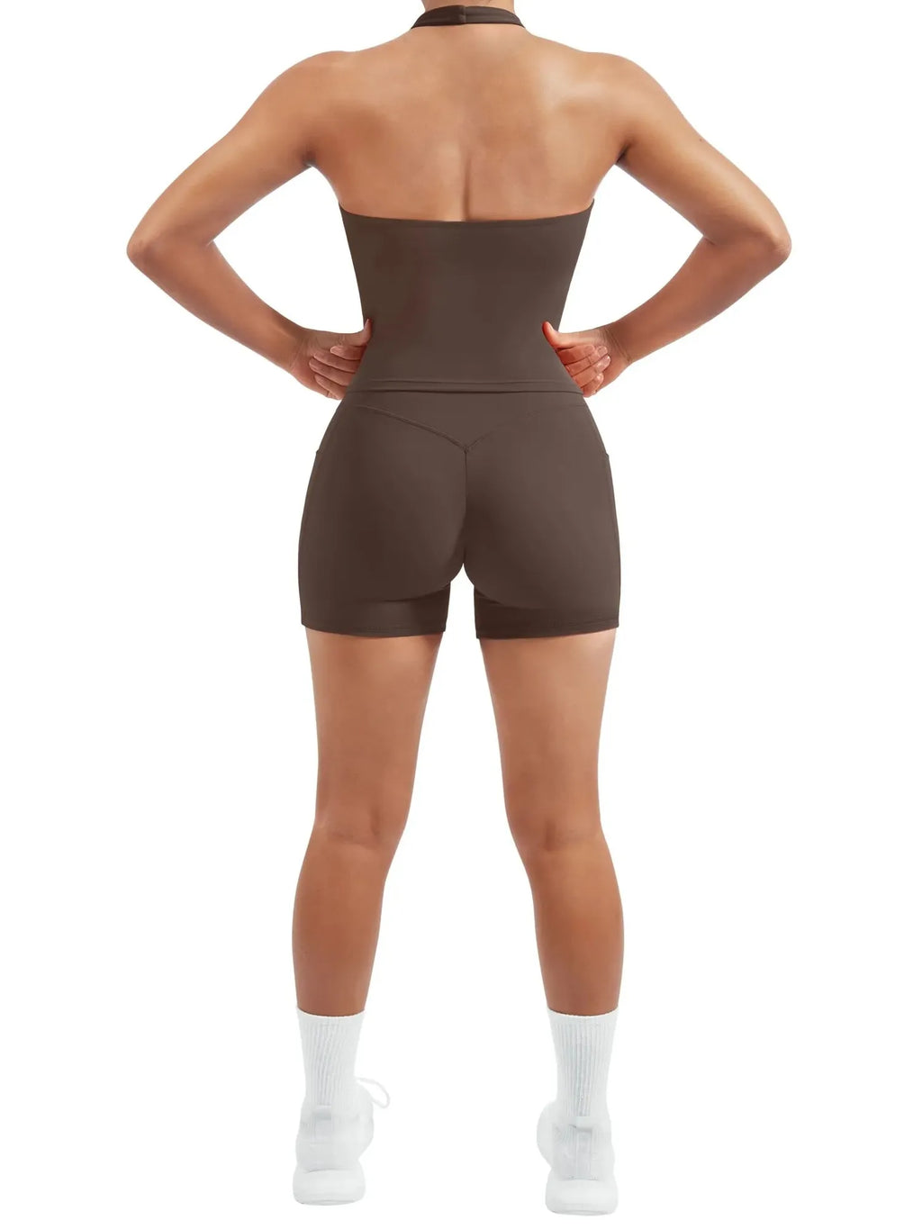 Padded Halter Open Back 2 Piece Workout Sets