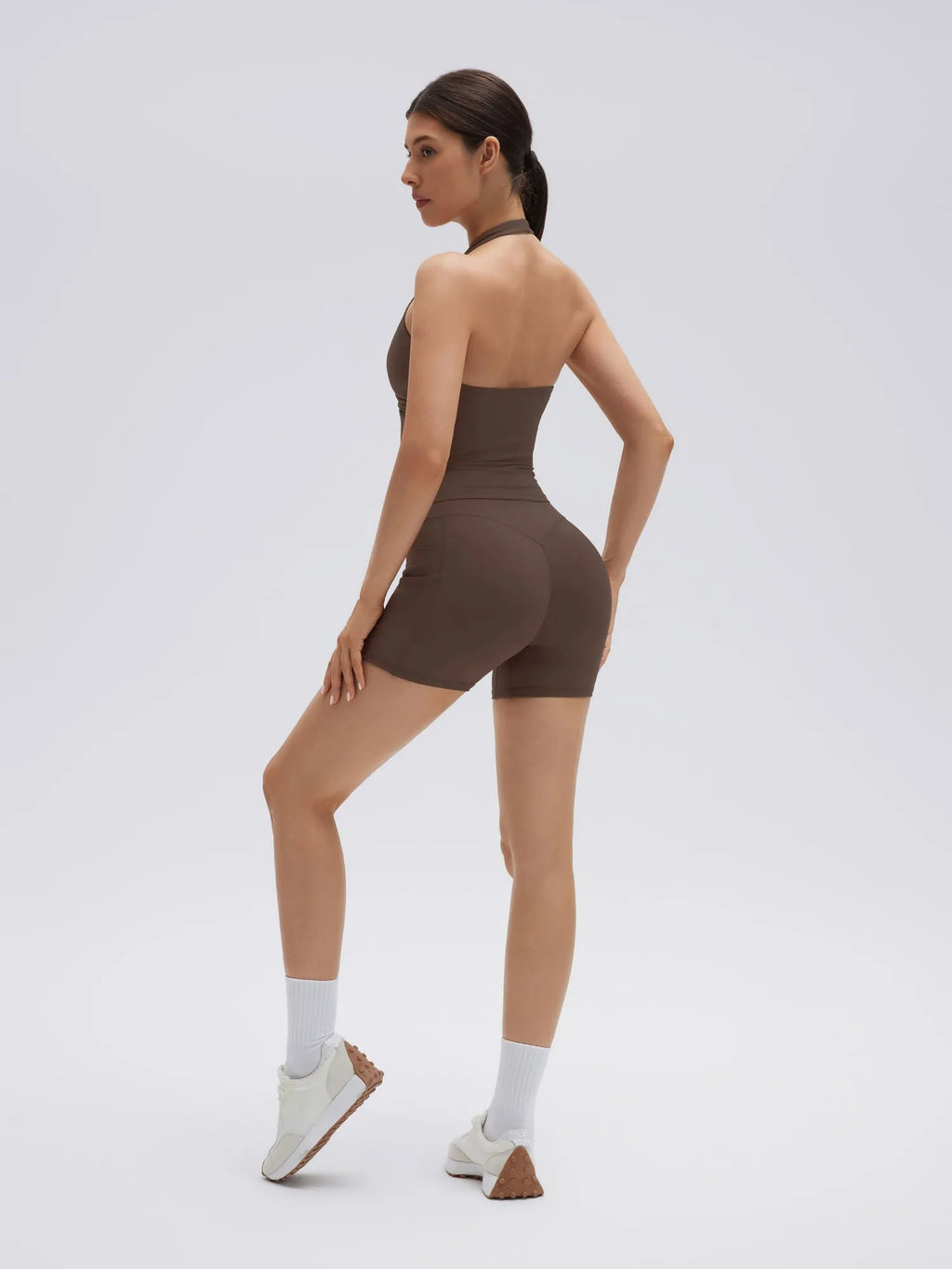 Padded Halter Open Back 2 Piece Workout Sets