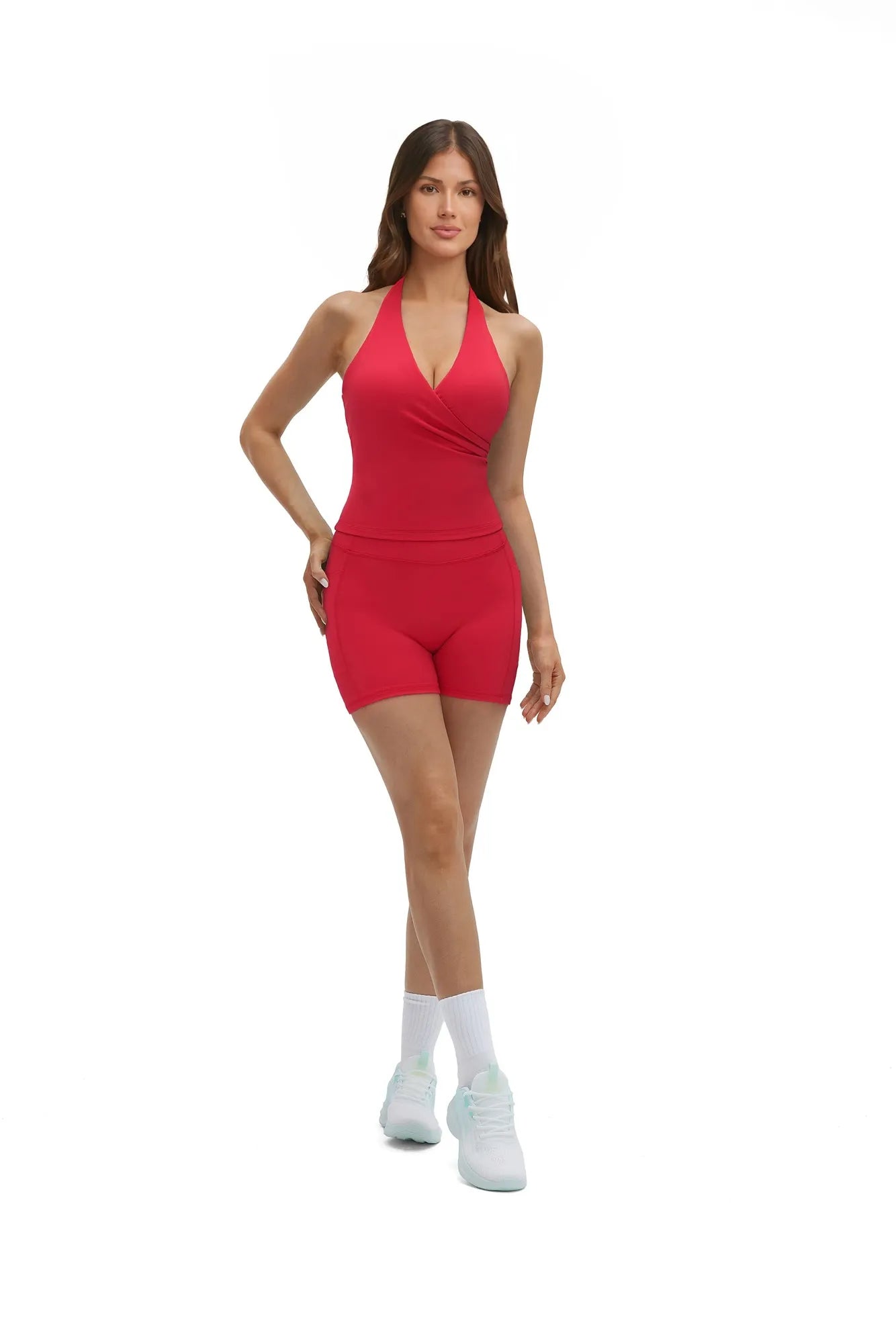 Padded Halter Open Back 2 Piece Workout Sets