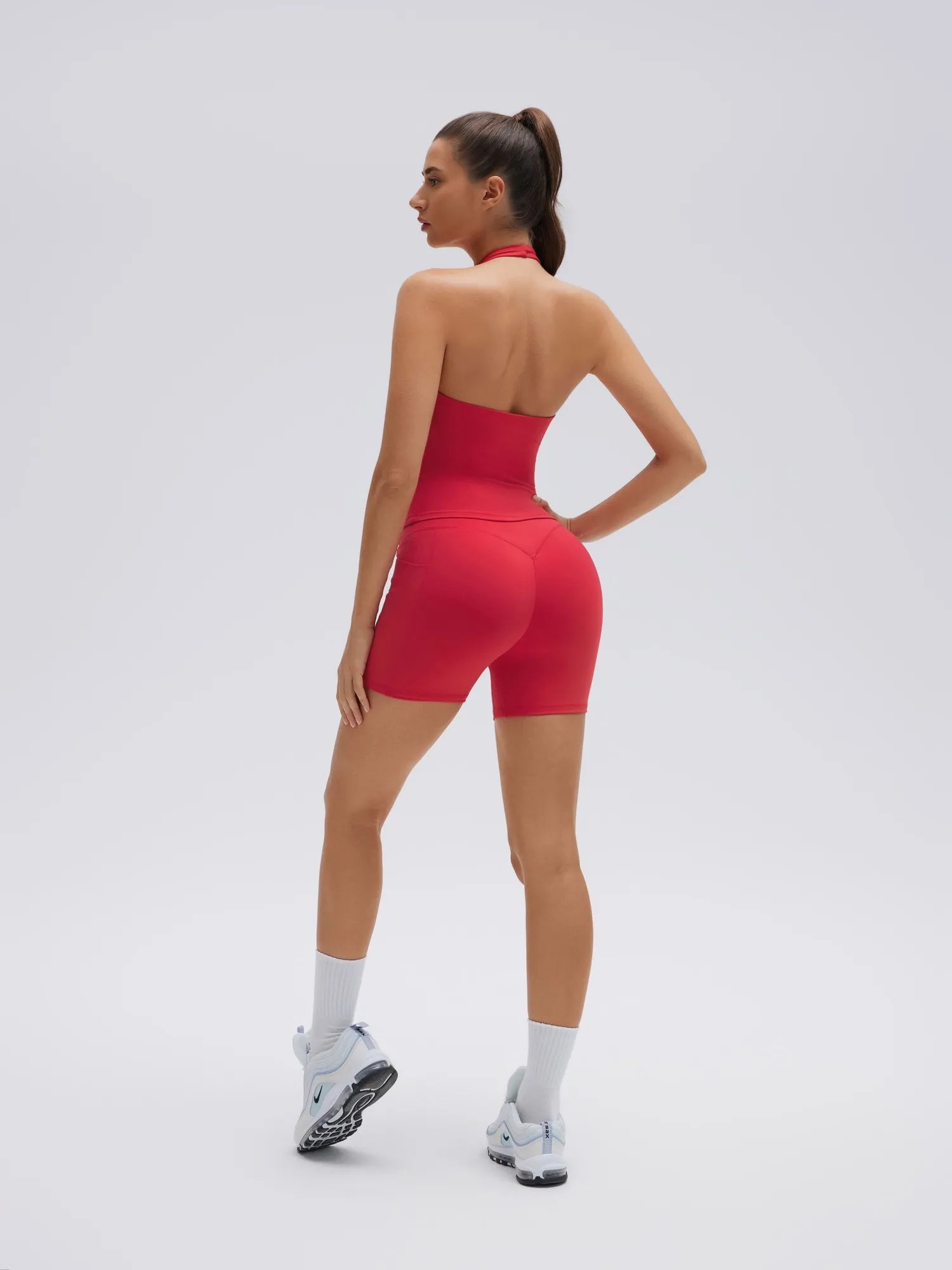 Padded Halter Open Back 2 Piece Workout Sets