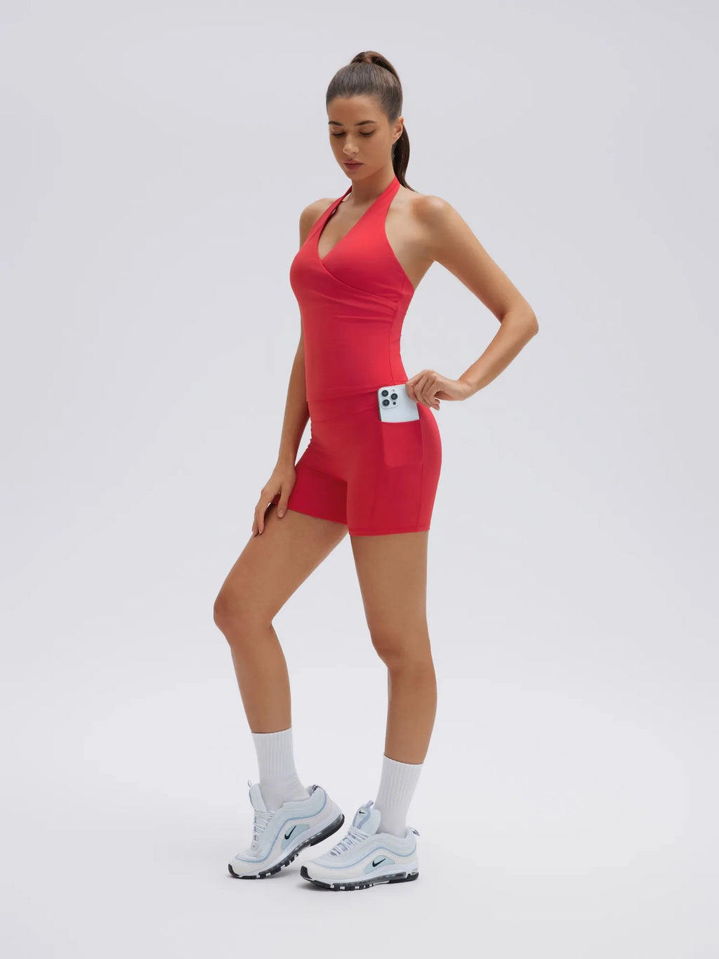 Padded Halter Open Back 2 Piece Workout Sets