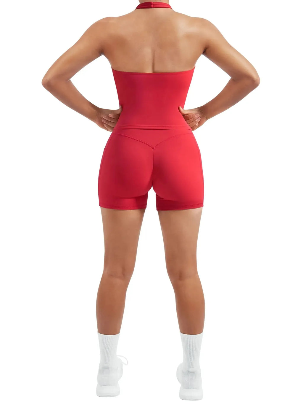 Padded Halter Open Back 2 Piece Workout Sets