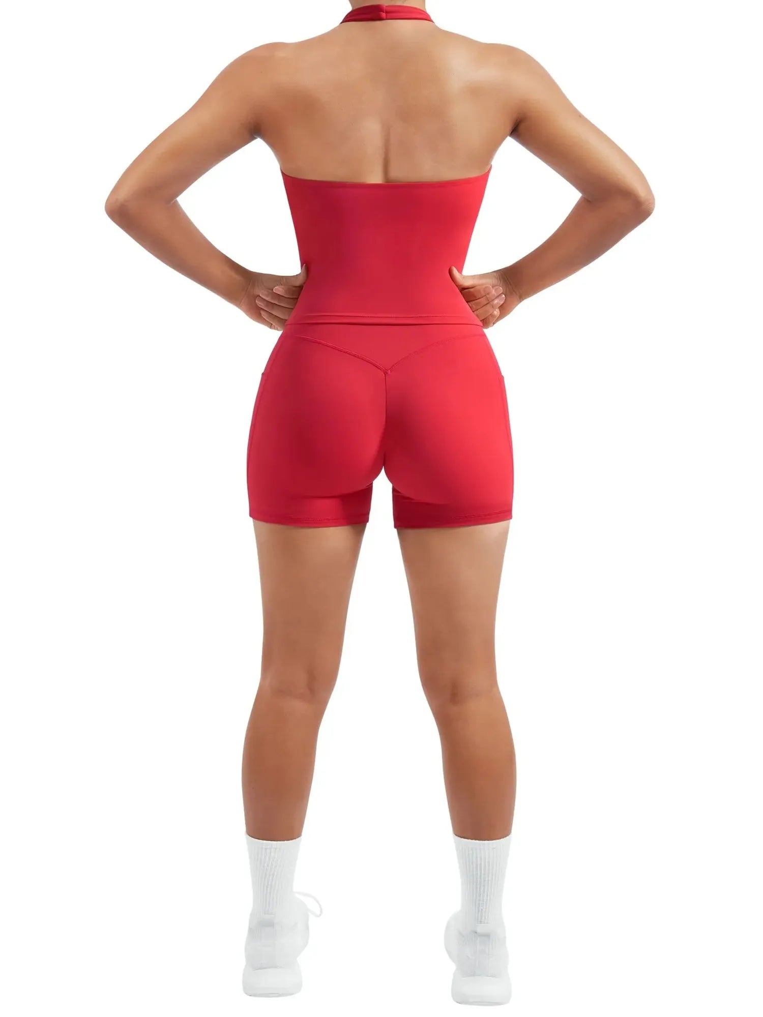 Padded Halter Open Back 2 Piece Workout Sets