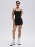Scoop Neck Backless Waisted Workout Sets