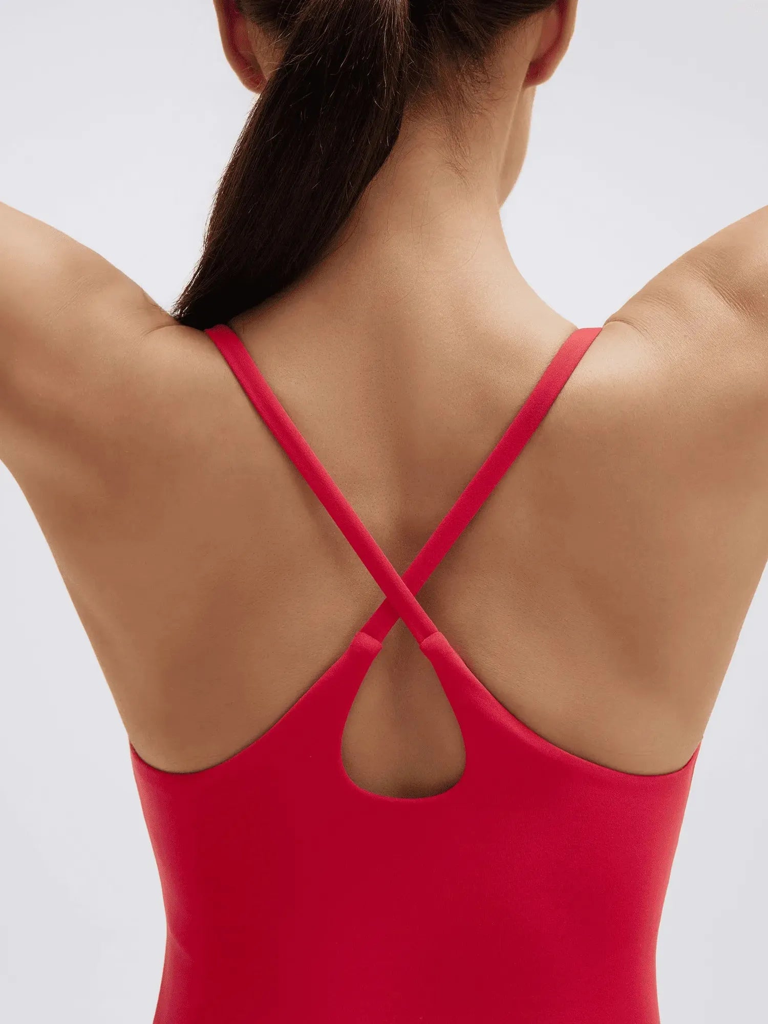 Scoop Neck Backless Waisted Workout Sets