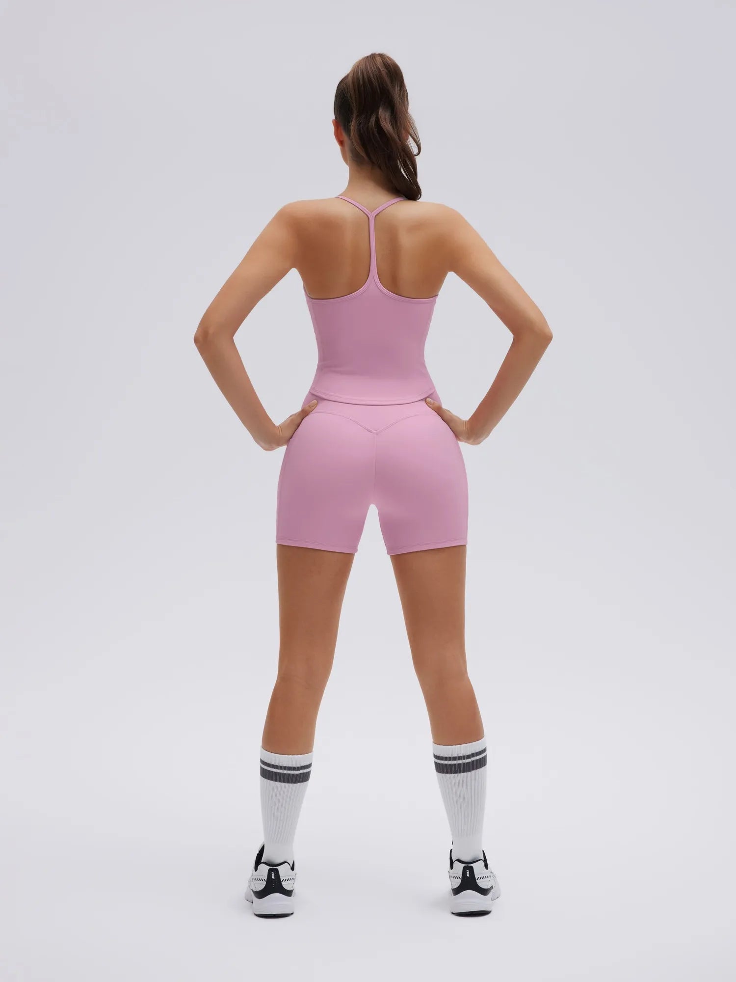 Y back strap Shorts Outfits Workout Sets