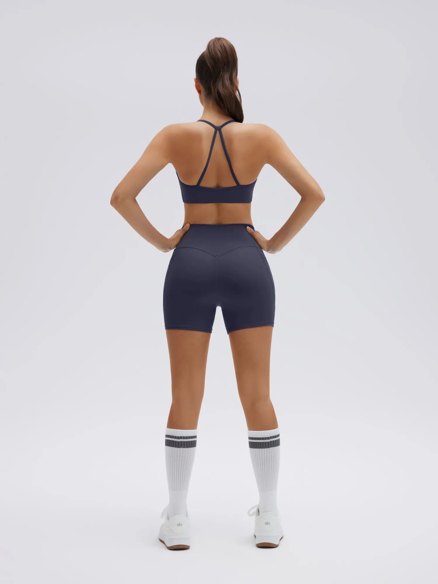Halter Criss Cross Crop Tops 2 Piece Workout Sets