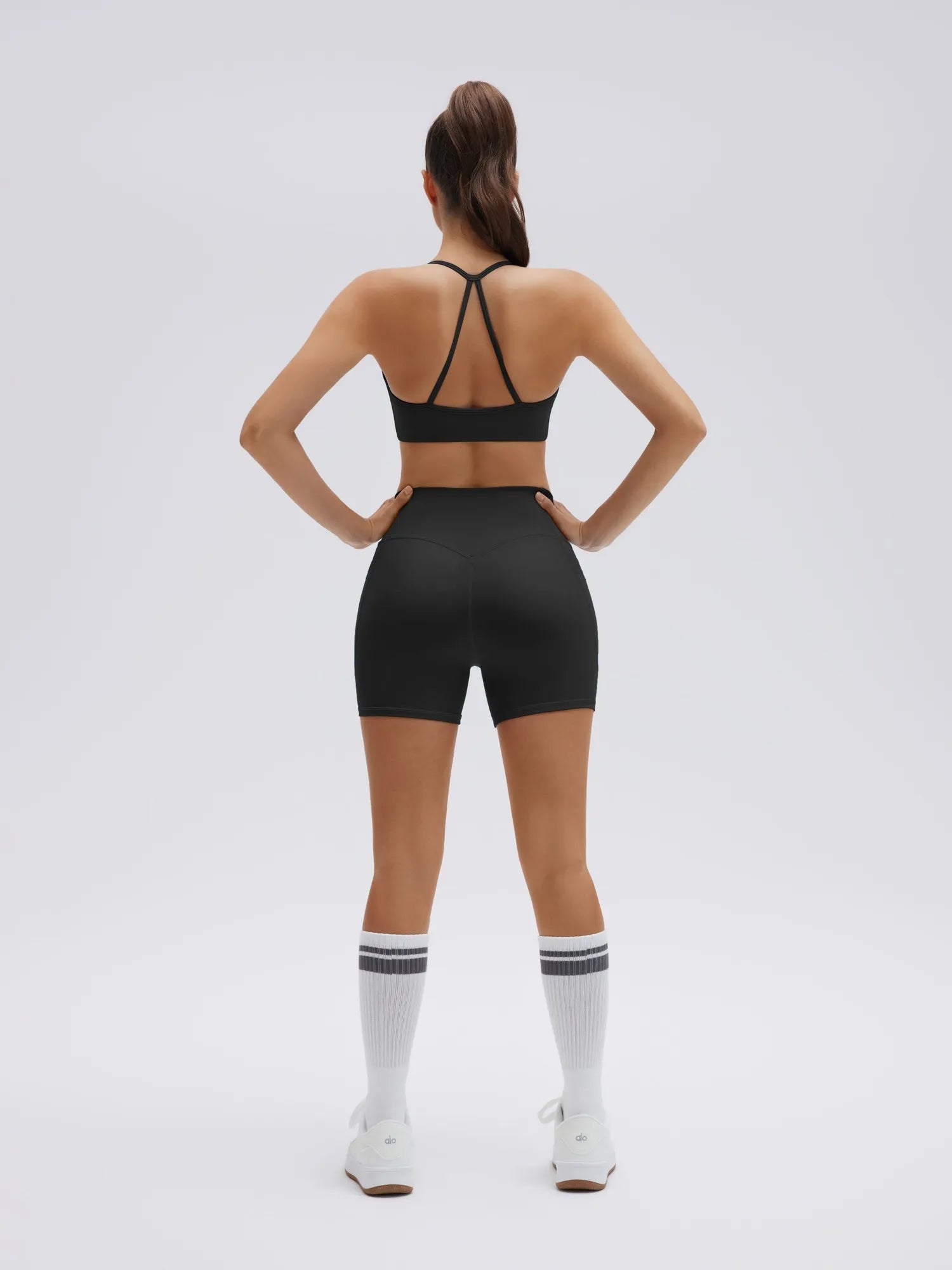 Halter Criss Cross Crop Tops 2 Piece Workout Sets