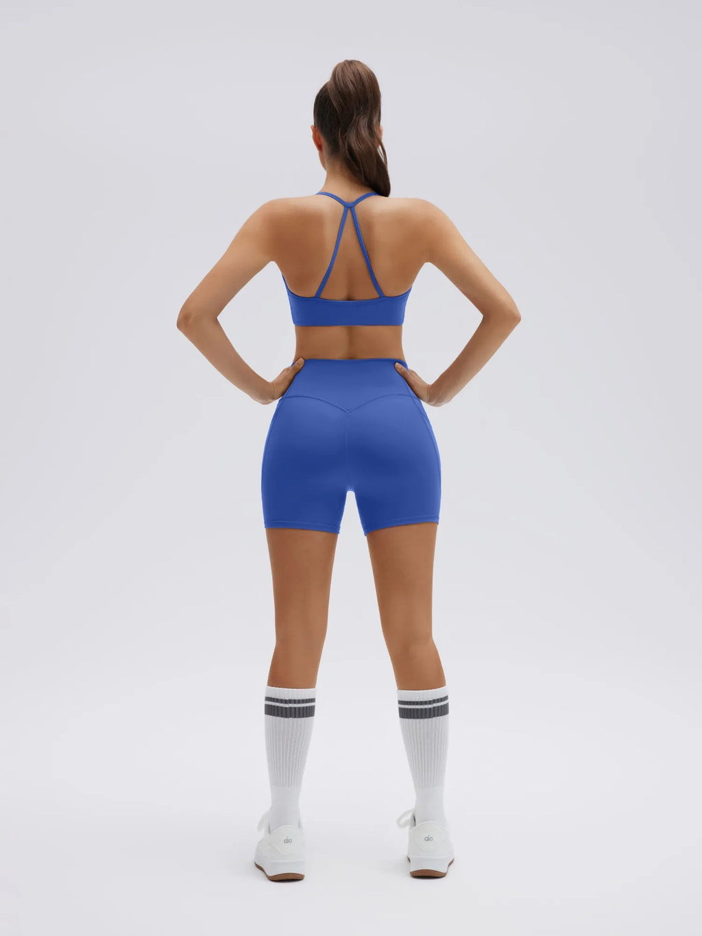 Halter Criss Cross Crop Tops 2 Piece Workout Sets