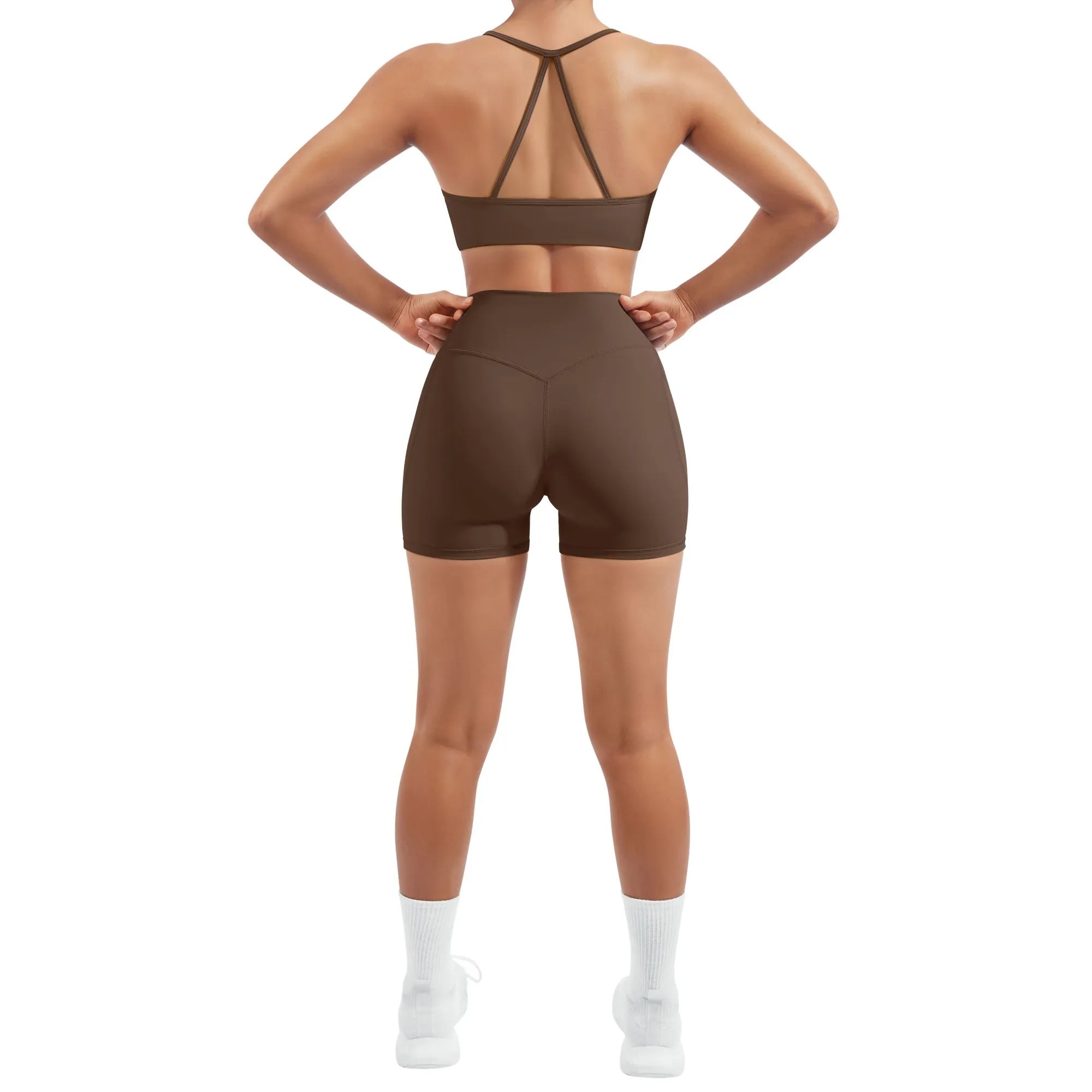 Halter Criss Cross Crop Tops 2 Piece Workout Sets
