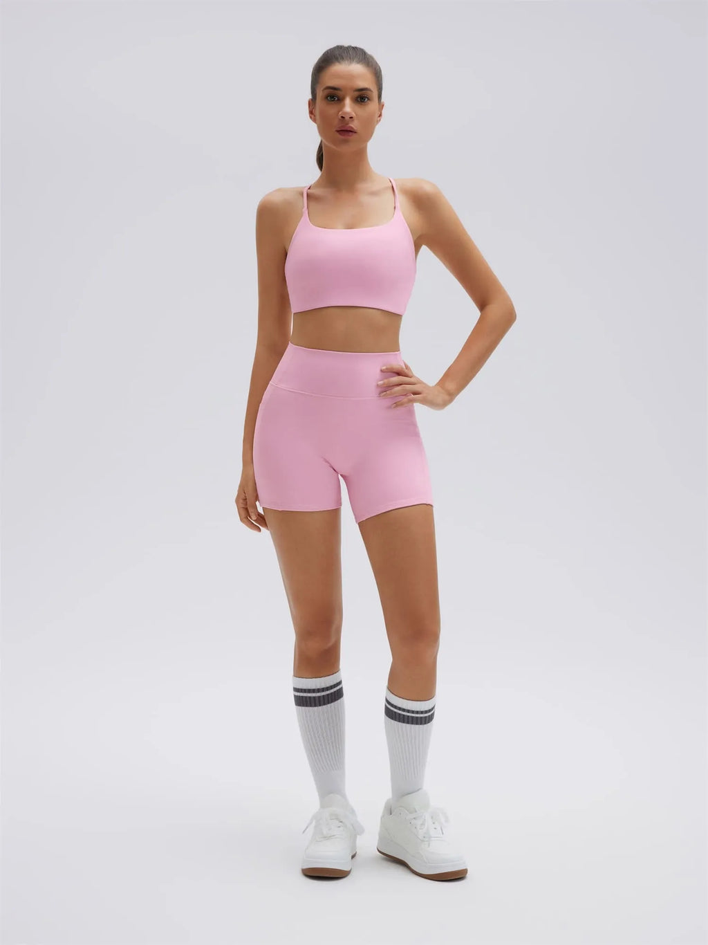 Strappy Sports Bra 2 Piece Workout Sets