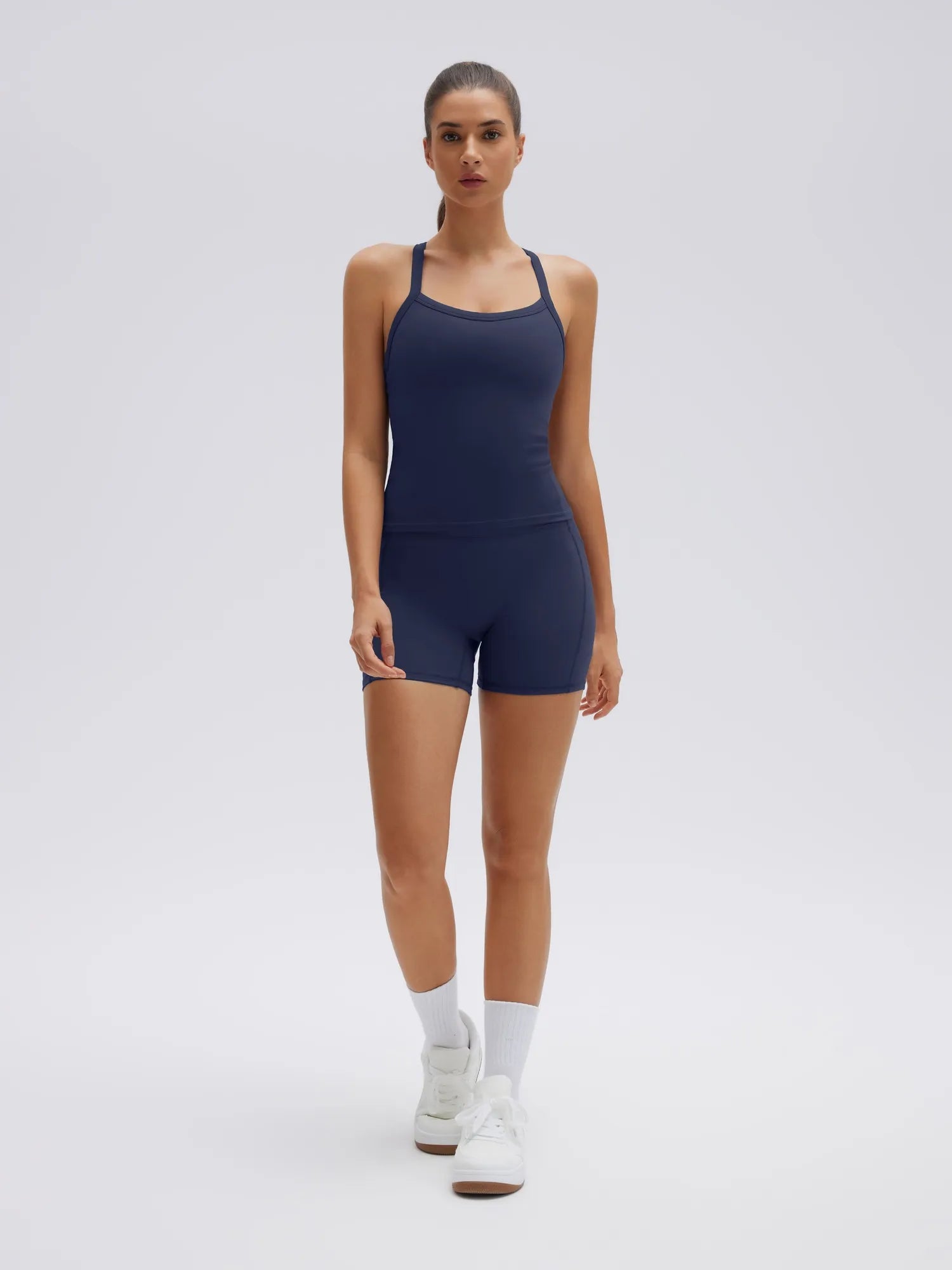 Padded Racerback Criss cross back top 2 Piece Workout Sets