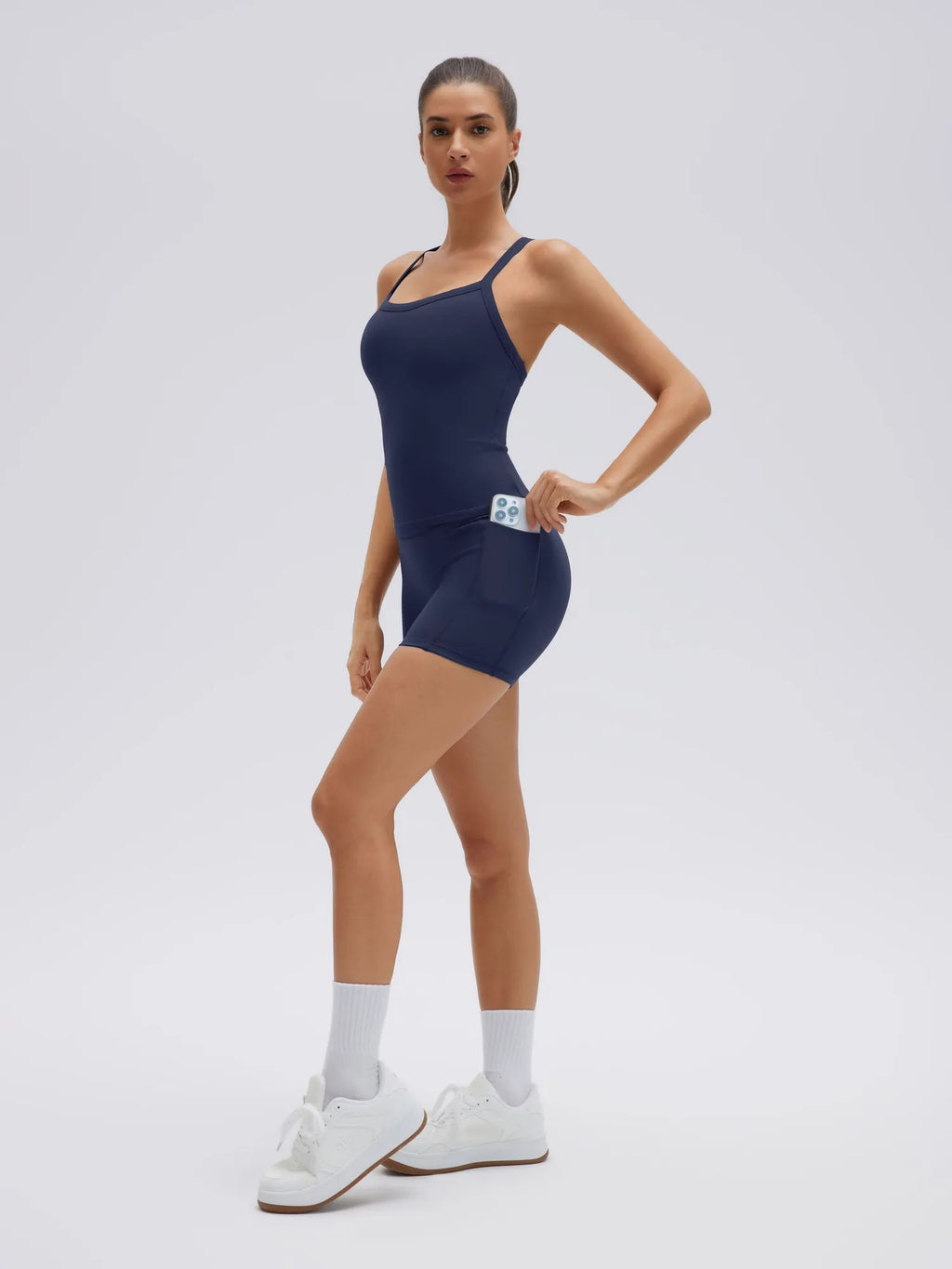 Padded Racerback Criss cross back top 2 Piece Workout Sets