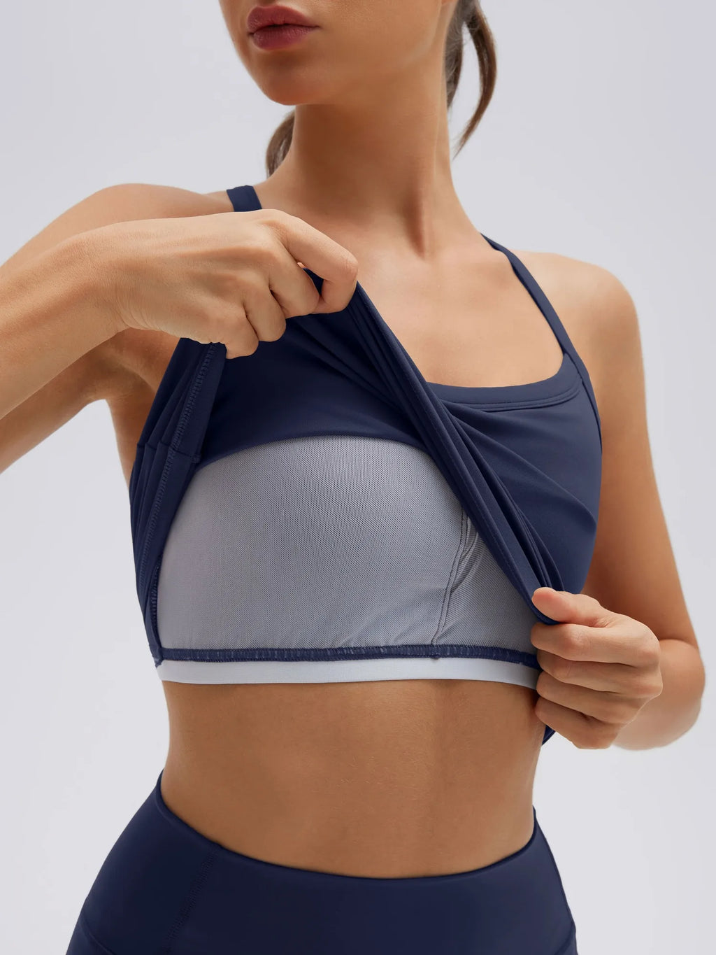 Padded Racerback Criss cross back top 2 Piece Workout Sets