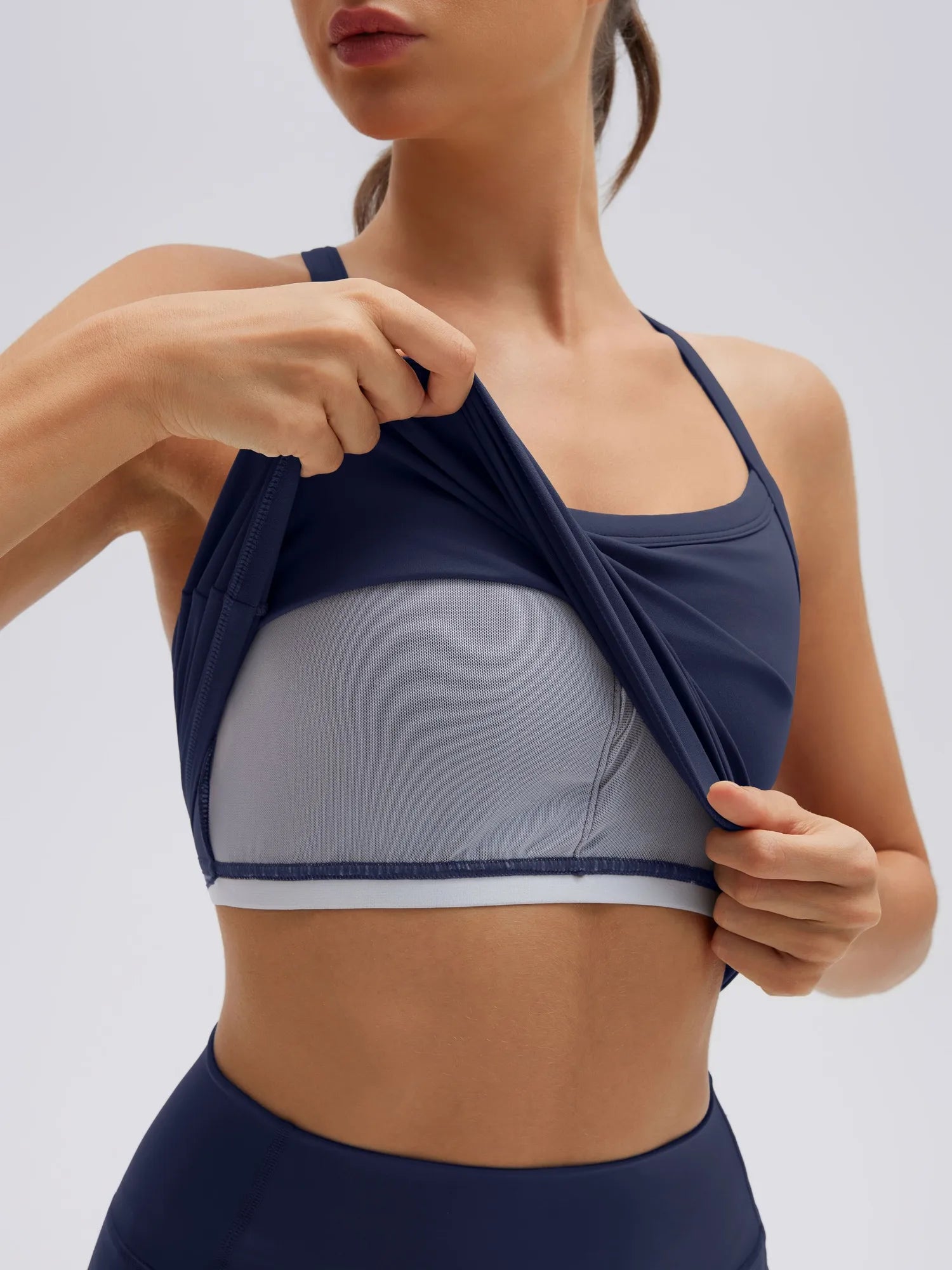 Padded Racerback Criss cross back top 2 Piece Workout Sets