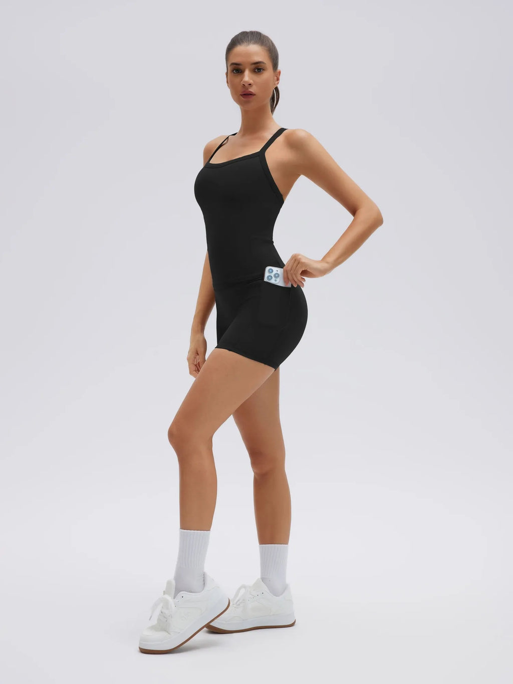Padded Racerback Criss cross back top 2 Piece Workout Sets