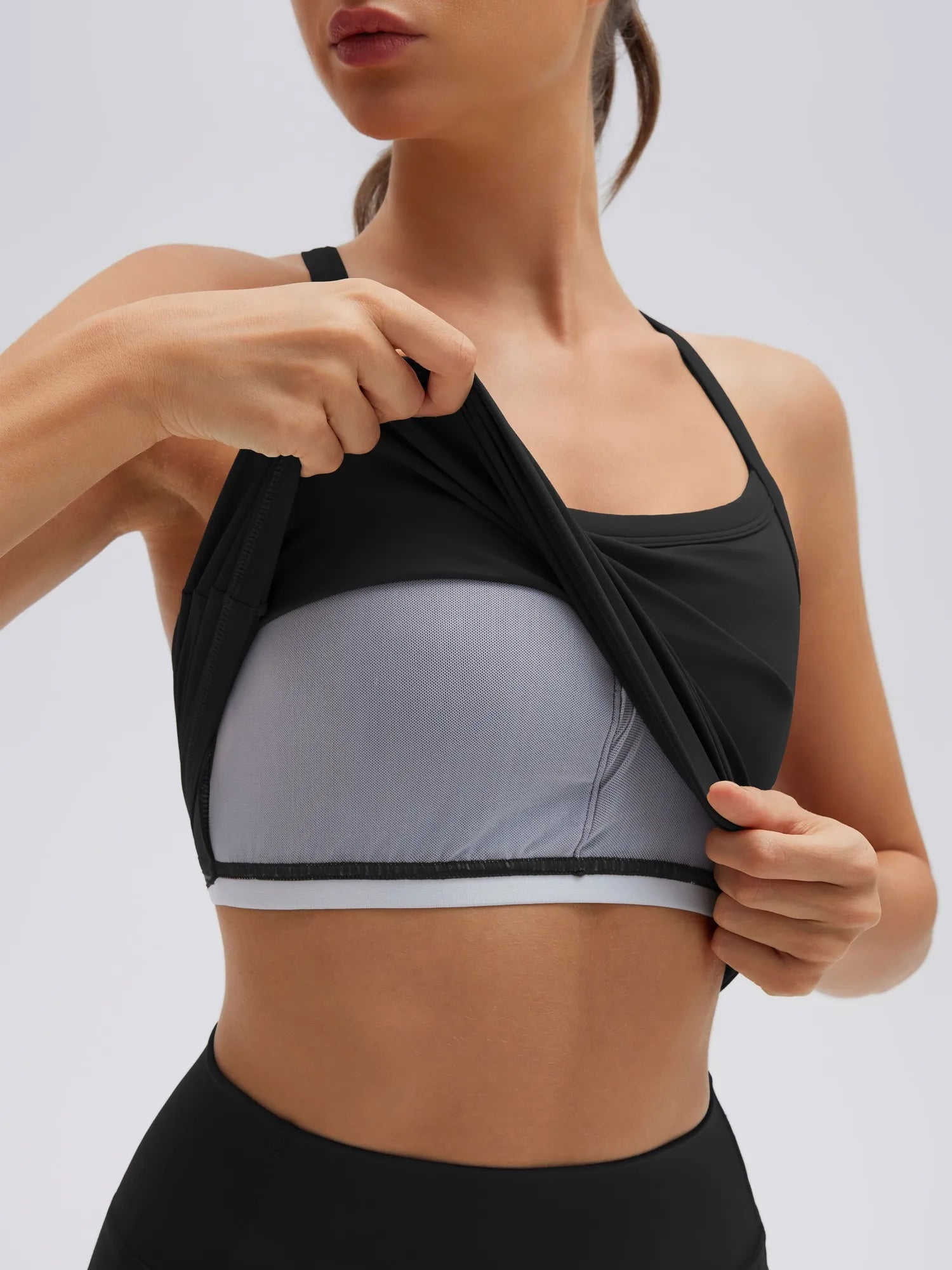 Padded Racerback Criss cross back top 2 Piece Workout Sets