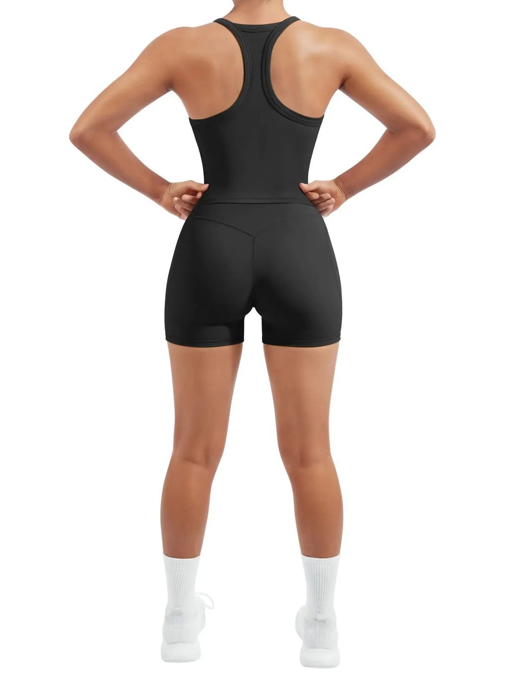 Padded Racerback Criss cross back top 2 Piece Workout Sets