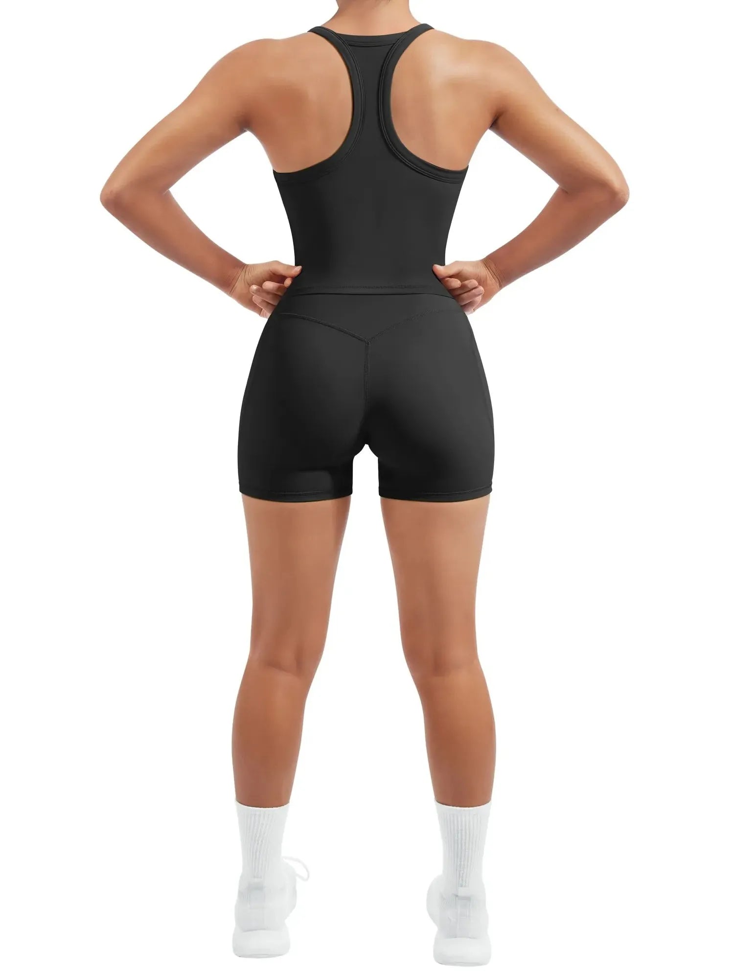 Padded Racerback Criss cross back top 2 Piece Workout Sets