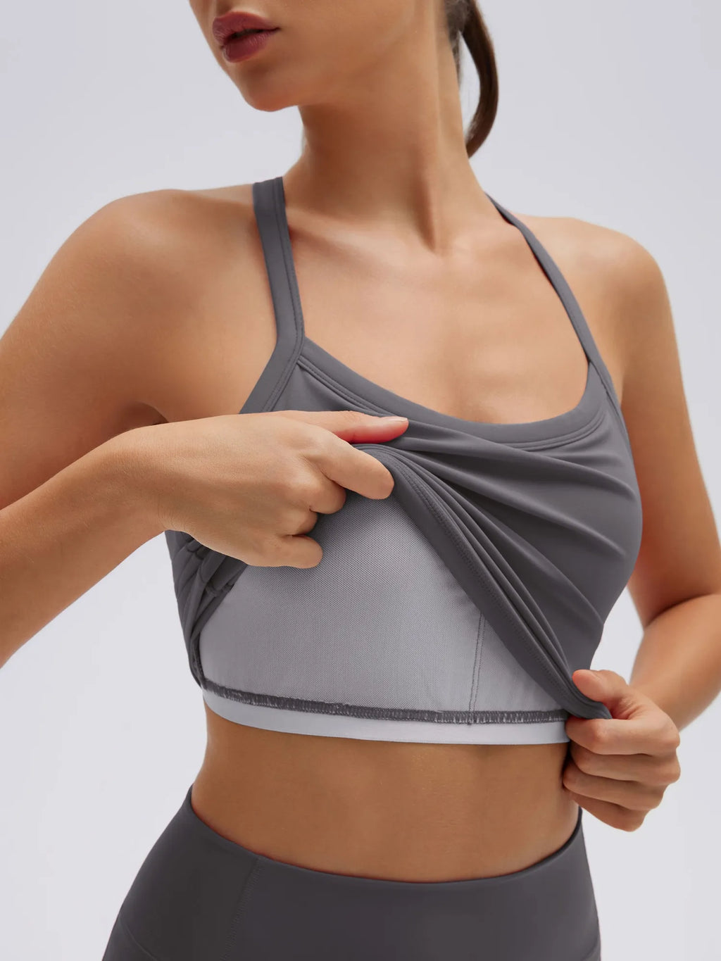 Padded Racerback Criss cross back top 2 Piece Workout Sets
