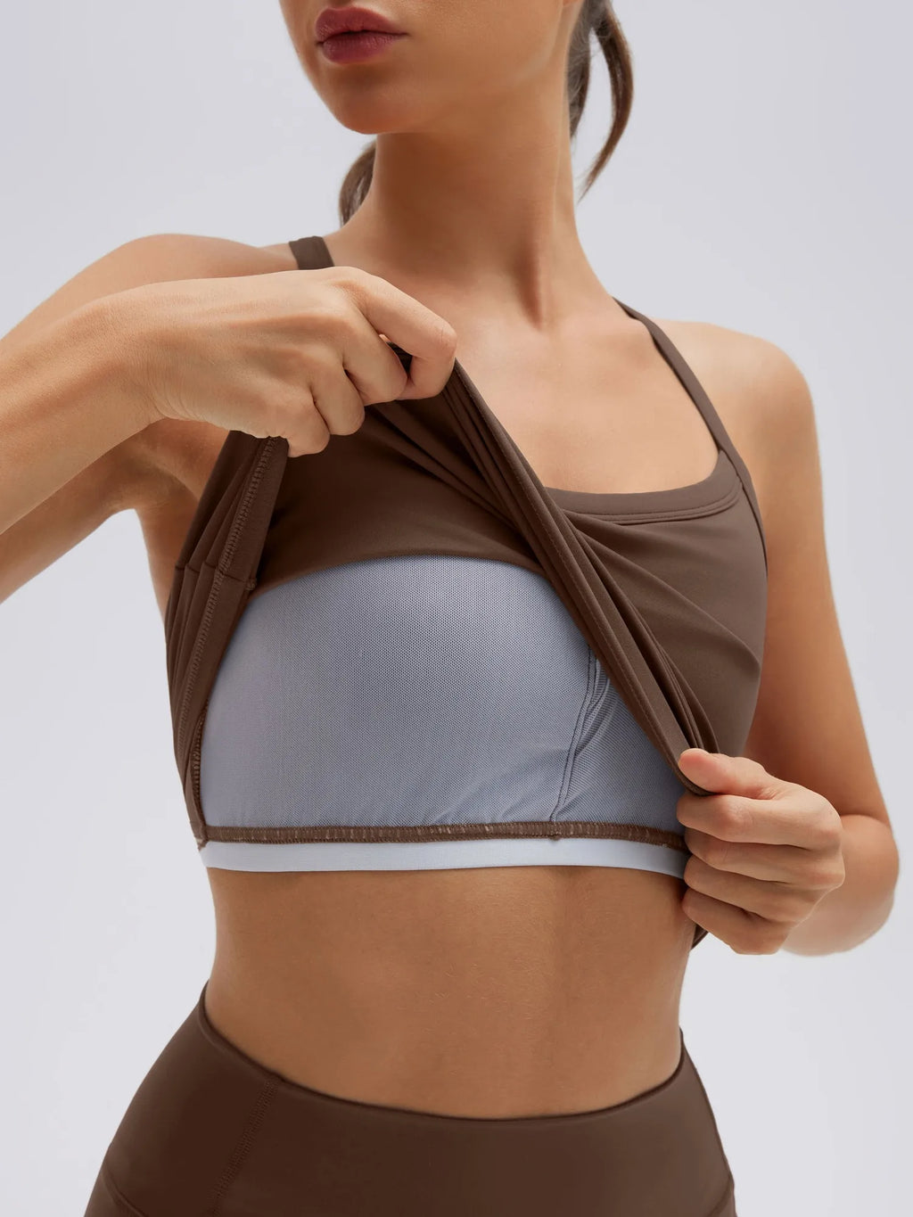 Padded Racerback Criss cross back top 2 Piece Workout Sets