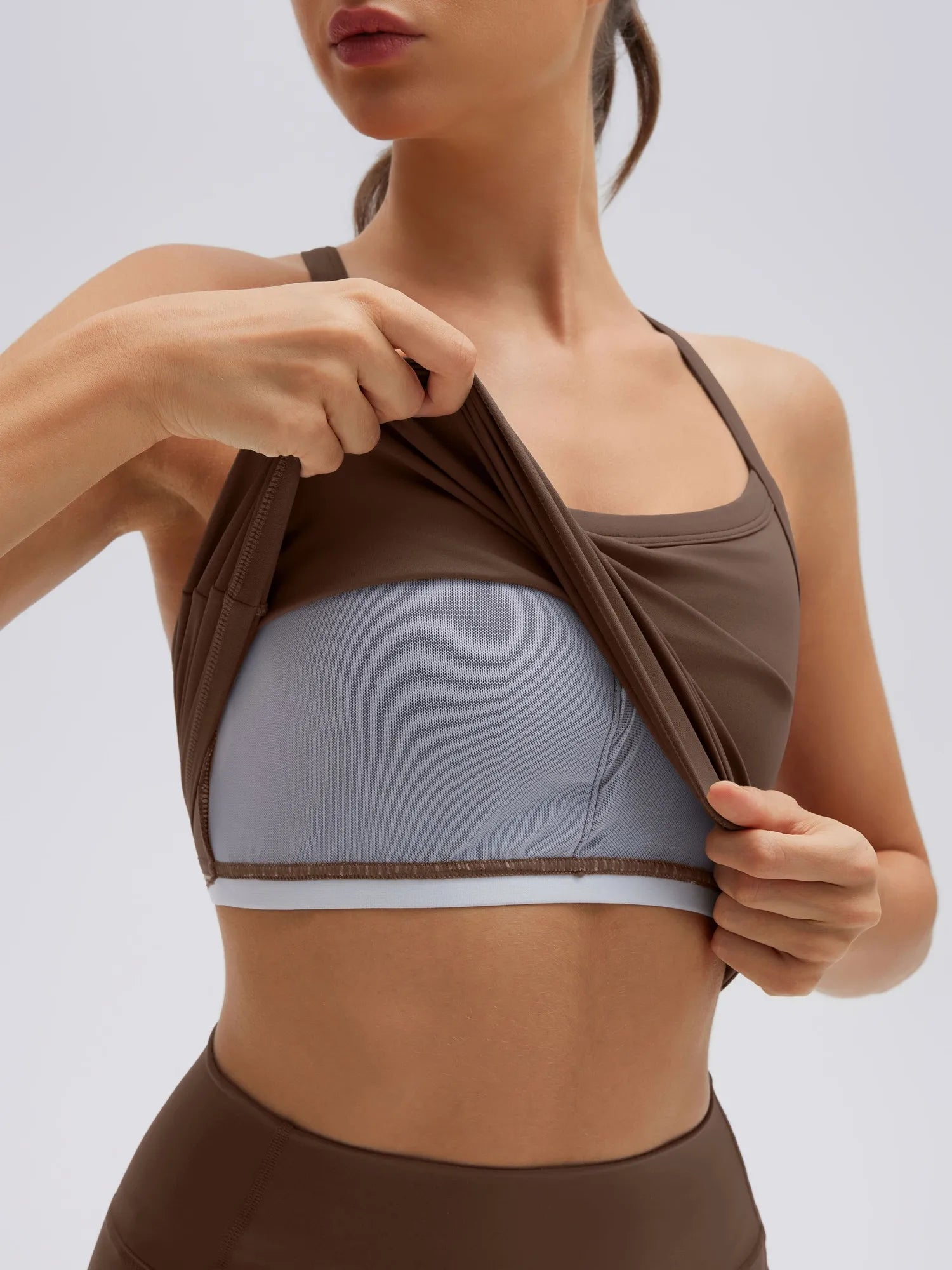 Padded Racerback Criss cross back top 2 Piece Workout Sets