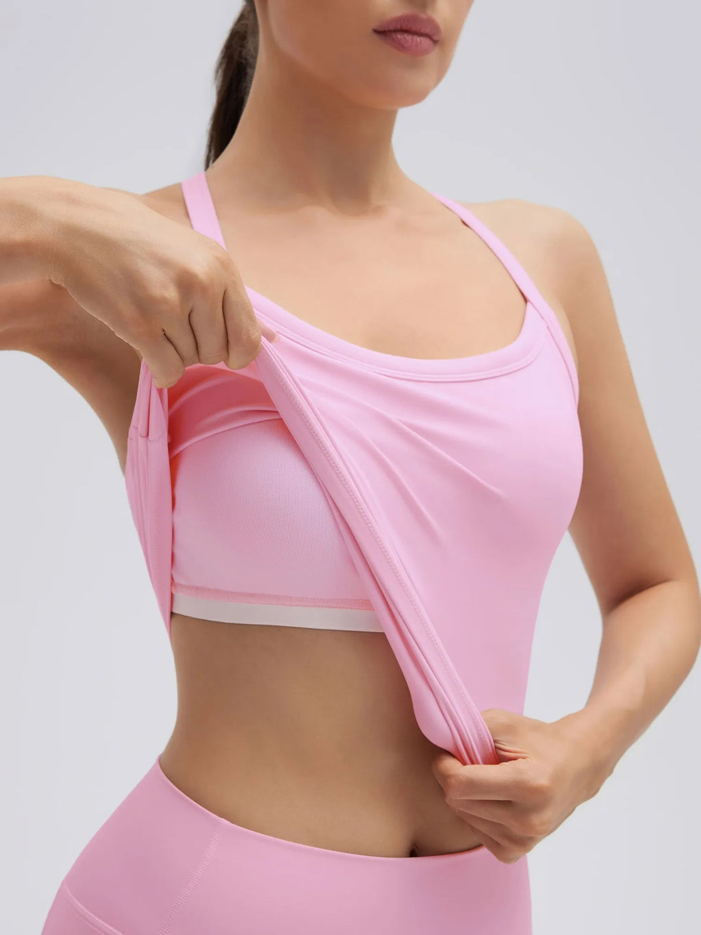 Padded Racerback Criss cross back top 2 Piece Workout Sets