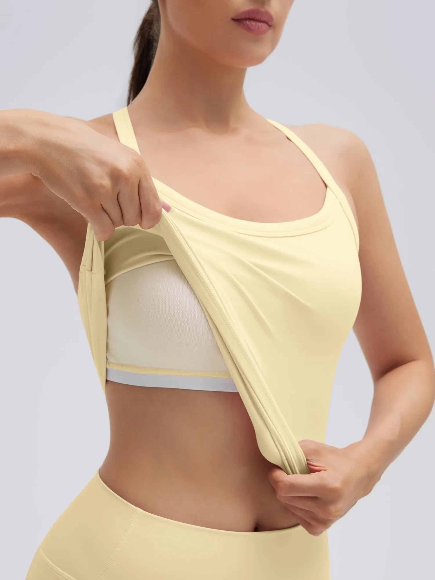 Padded Racerback Criss cross back top 2 Piece Workout Sets