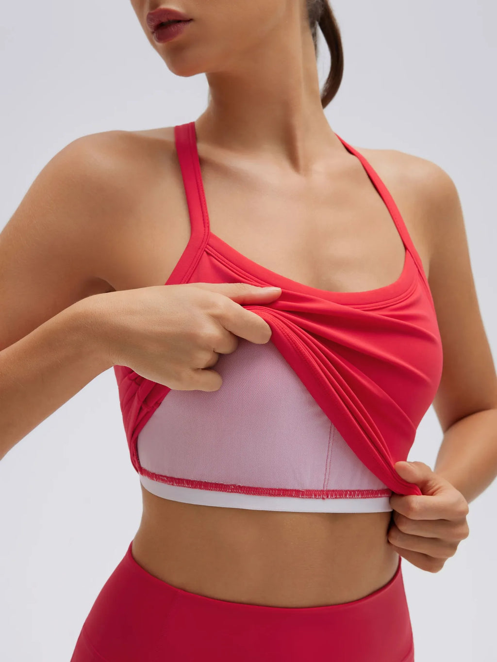 Padded Racerback Criss cross back top 2 Piece Workout Sets
