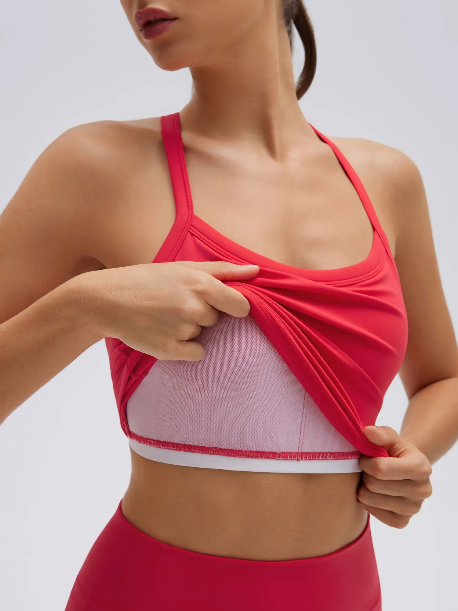 Padded Racerback Criss cross back top 2 Piece Workout Sets