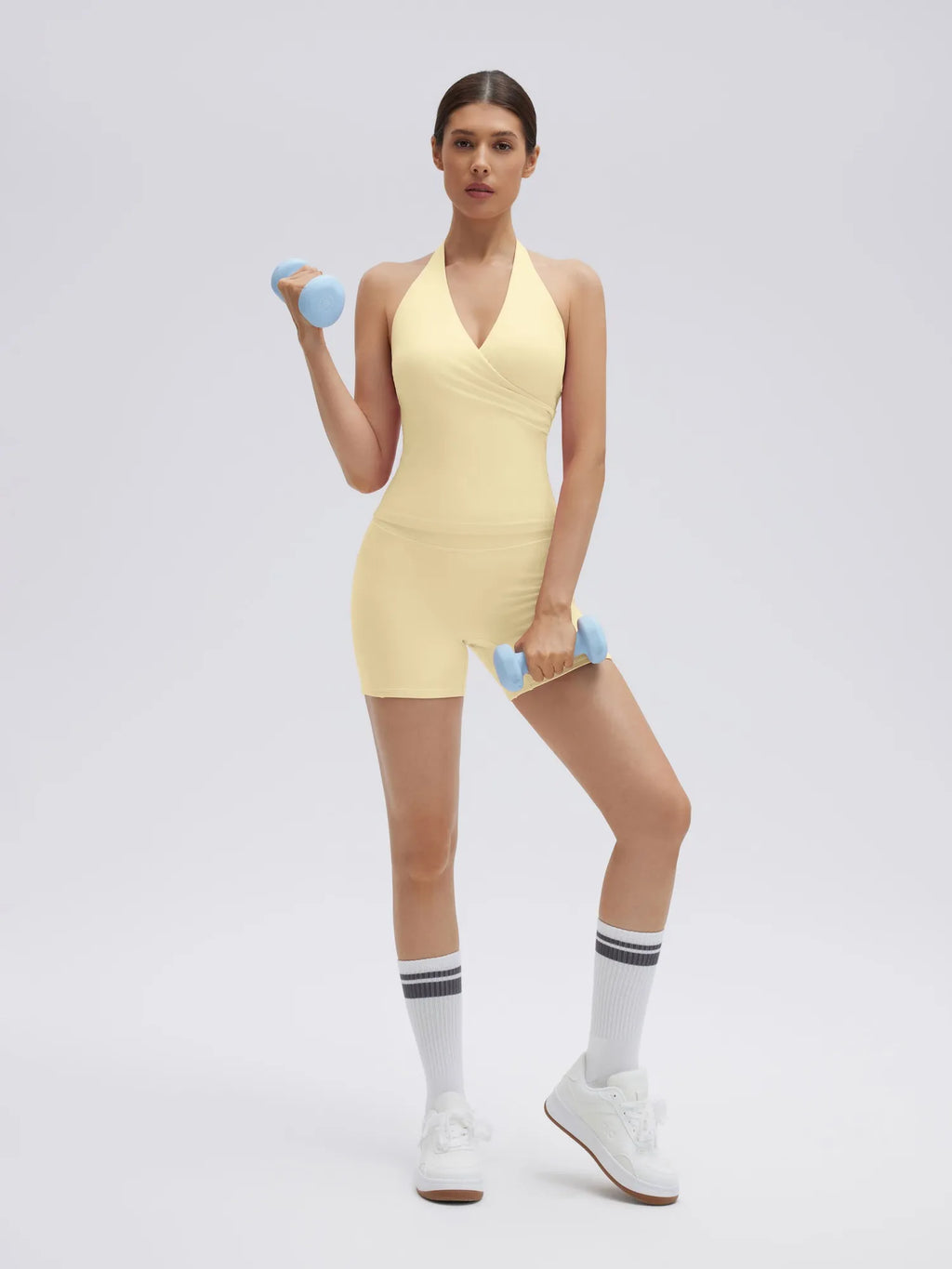Padded Halter Open Back 2 Piece Workout Sets