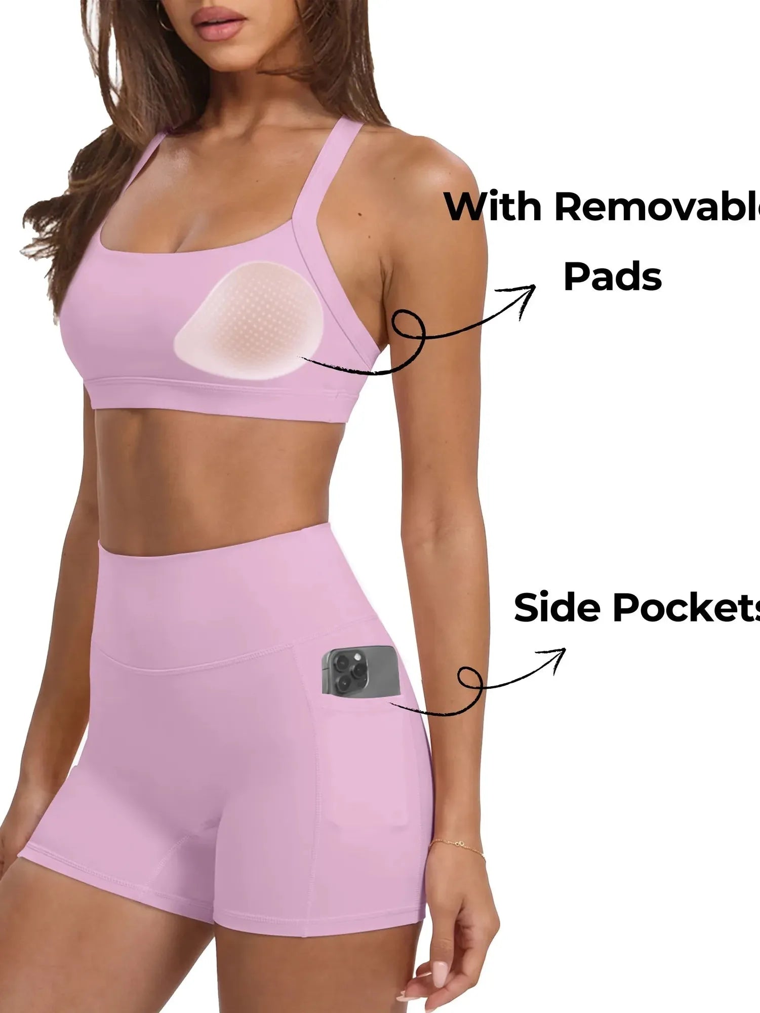 Padded Sports Bra 2 Piece Workout Sets