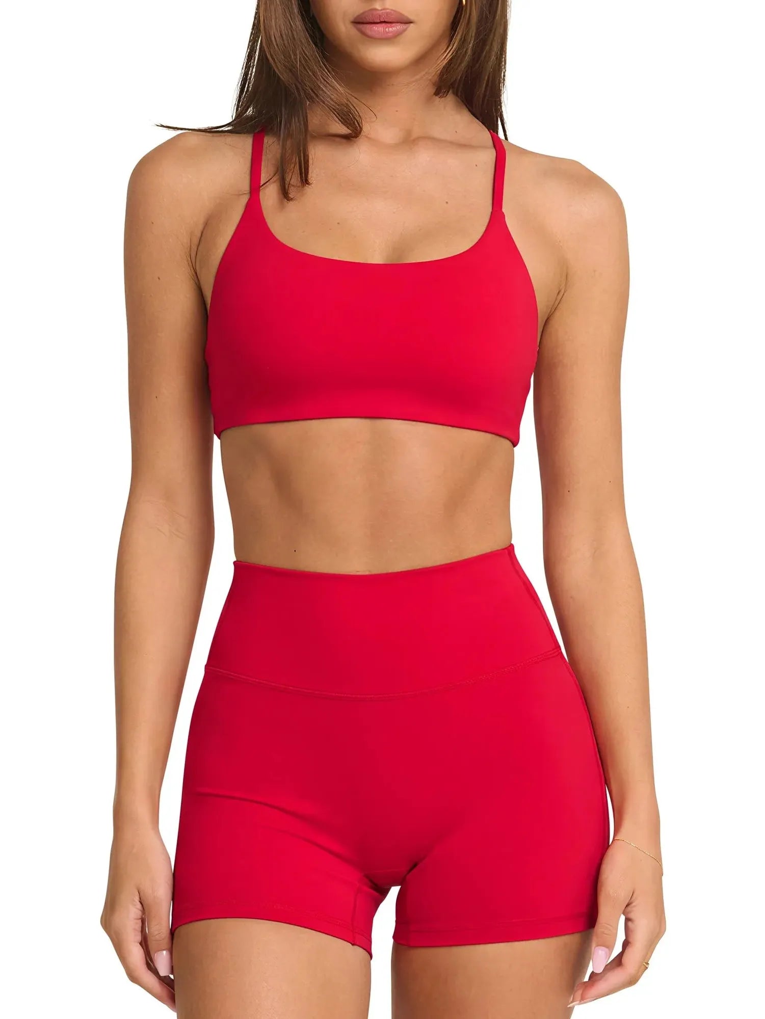 Scoop Neck V Back Sports Workout Sets