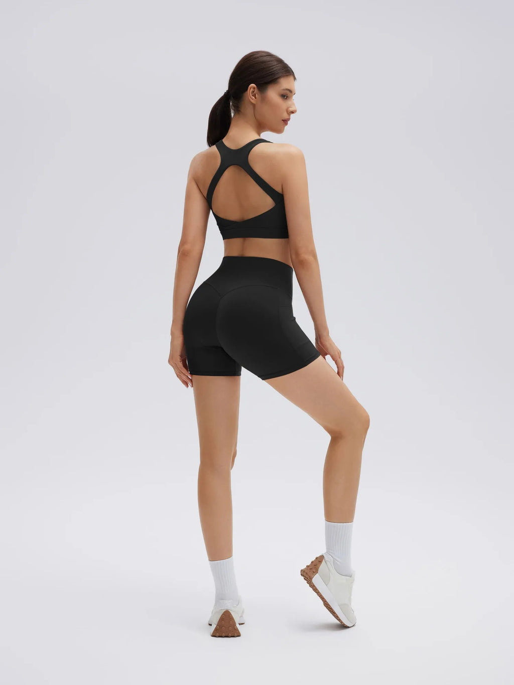 Backless Bra Yoga Crop Workout Set
