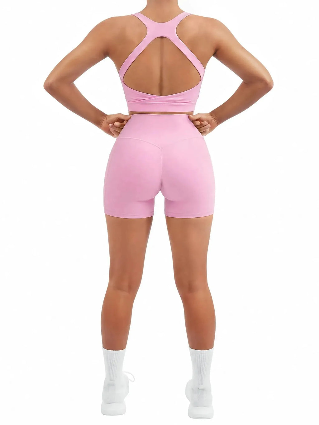 Backless Bra Yoga Crop Workout Set