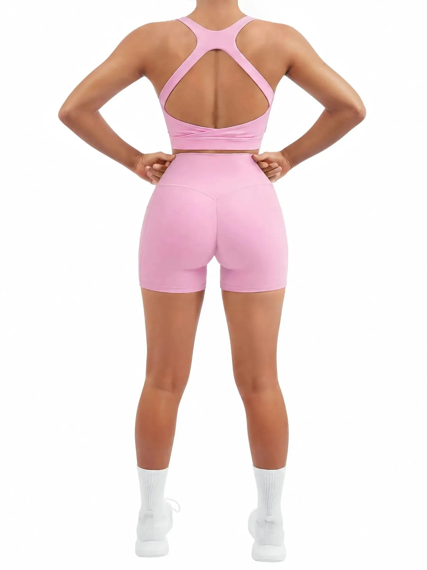 Backless Bra Yoga Crop Workout Set